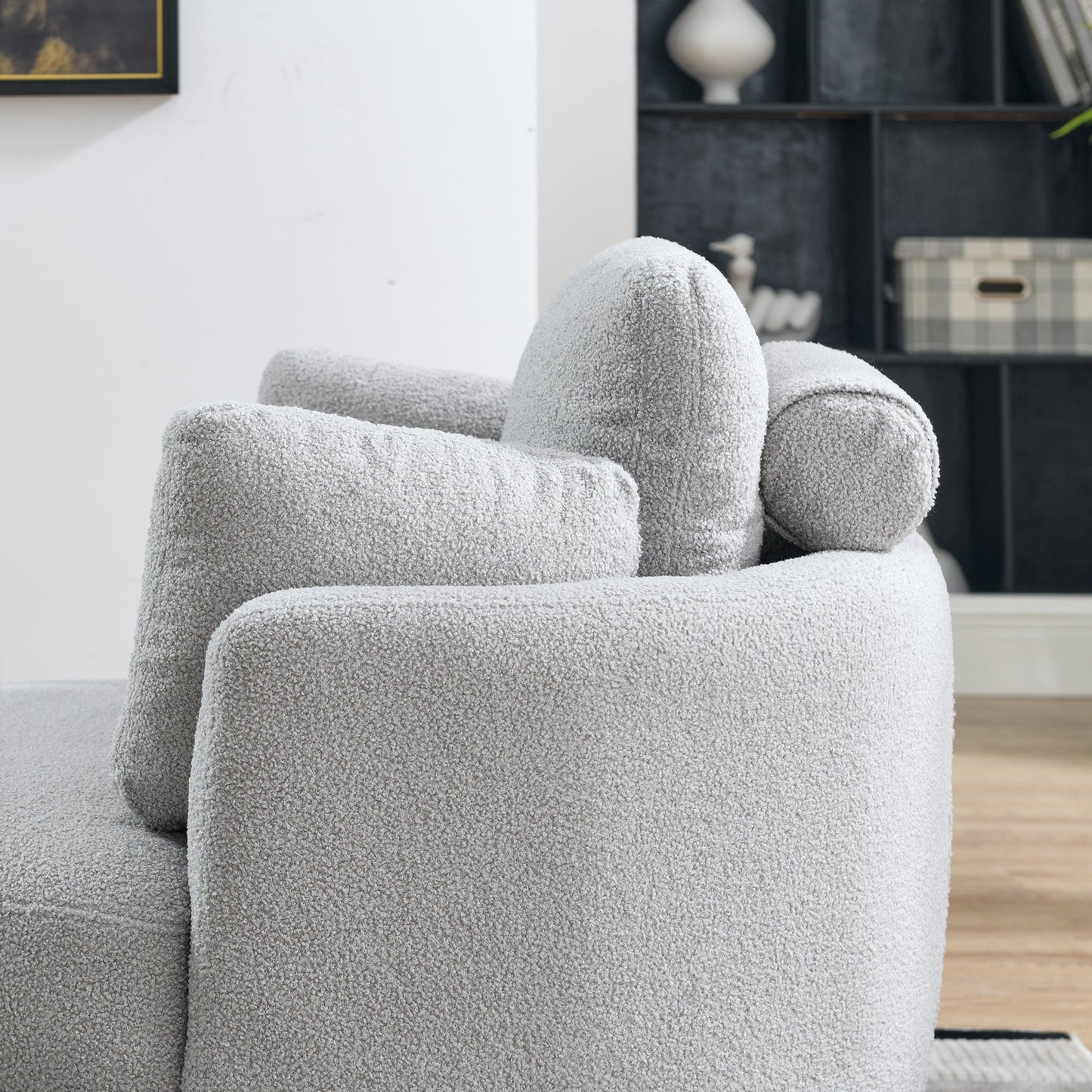 39"W Oversized Swivel Chair With Moon Storage Ottoman for Living Room, Modern Accent Round Loveseat Circle
