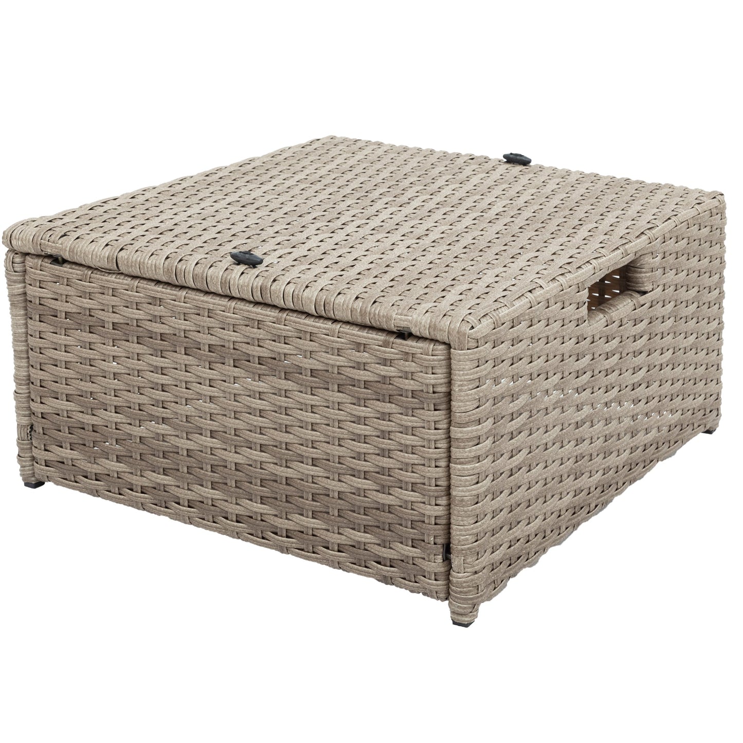 Patio Furniture Set, 4 Piece Outdoor Conversation Set All Weather Wicker Sectional Sofa With Ottoman and Cushions