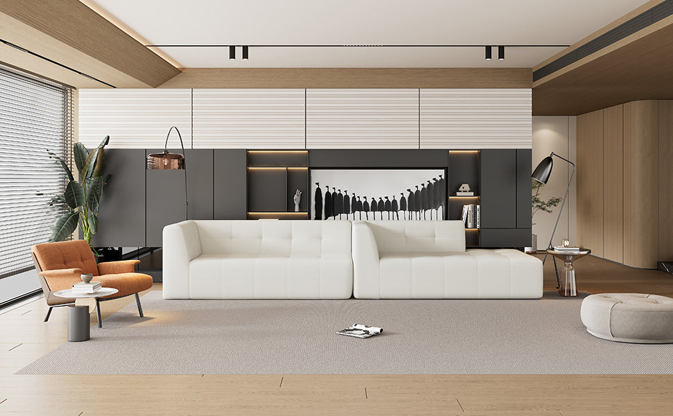 112.2*74" Modular Modular Combination Living Room Sofa Set, Modern Minimalist Sofa, Living Room Upholstered Sofa Bed