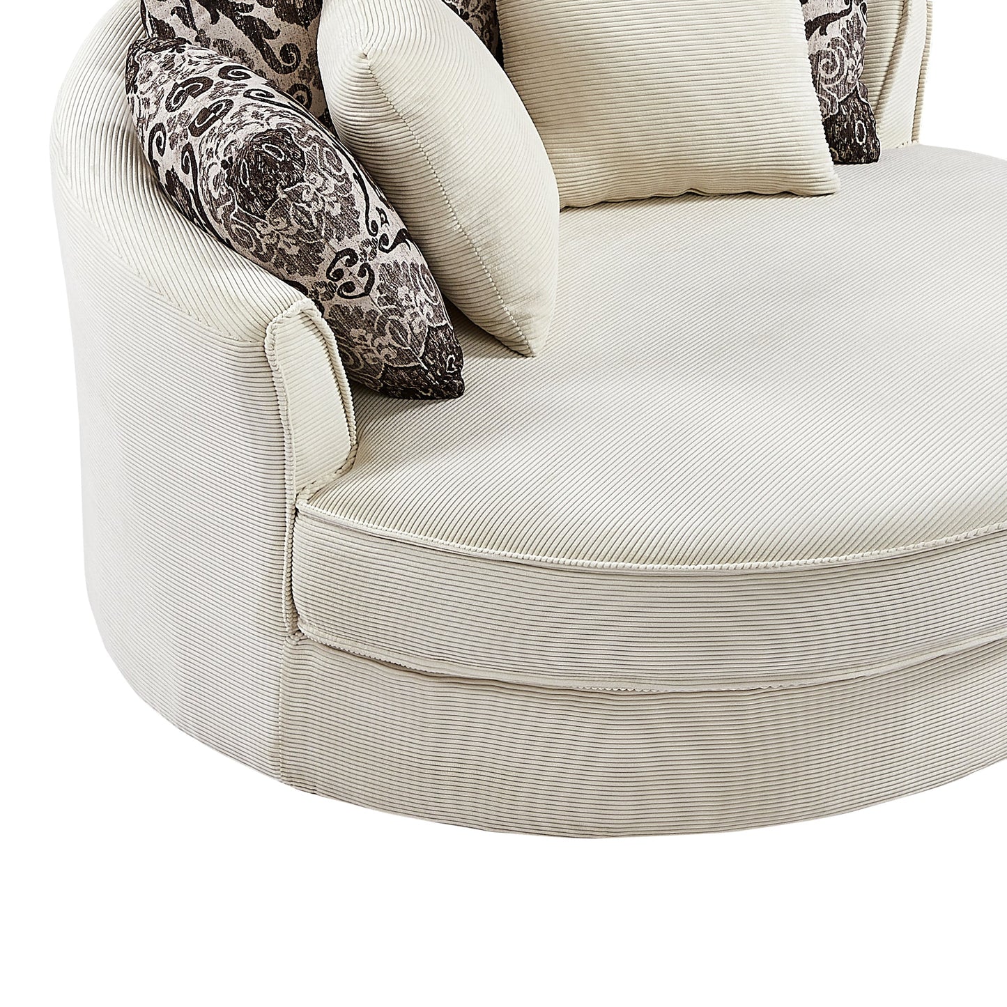 Swivel Accent Barrel Chair With 5 Movable Pillow 360 Degree Swivel Round Sofa Chair for Living Room,Bedroom, Hotel