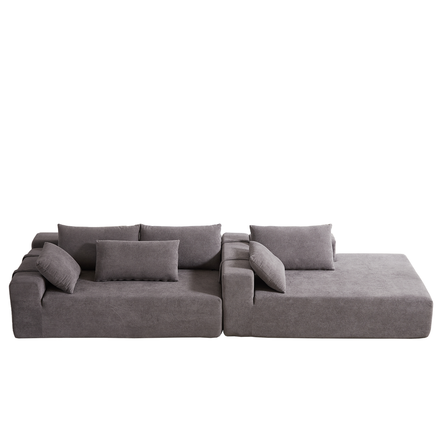 Modern Chenille Upholstered Sectional Sofa Couch Set,Modular 108" L Shaped Sectional Living Room Sofa Set With 6 Pillows