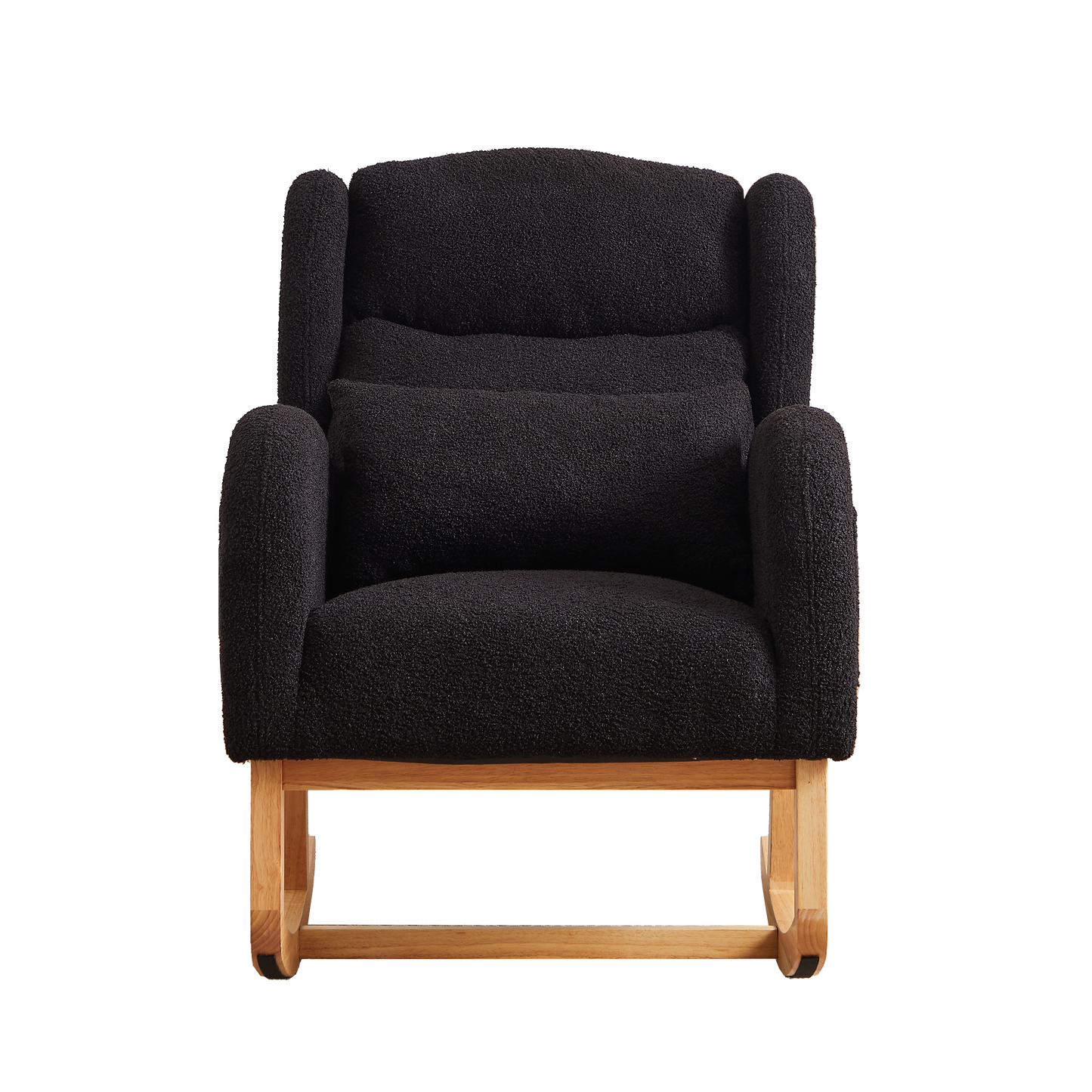 Modern Accent High Backrest Living Room Lounge Arm Rocking Chair, Two Side Pocket