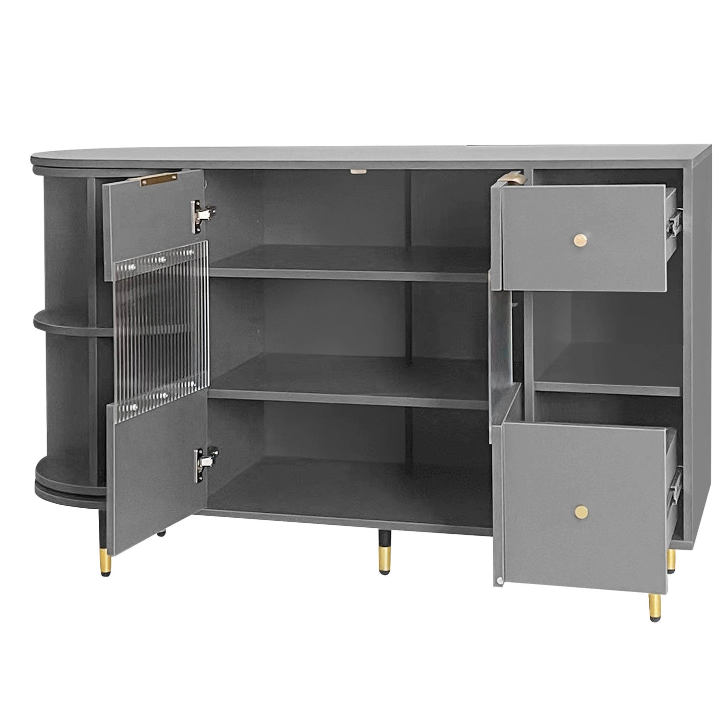 Rotating Storage Cabinet With 2 Doors and 2 Drawers, Suitable for Living Room, Study, and Balcony