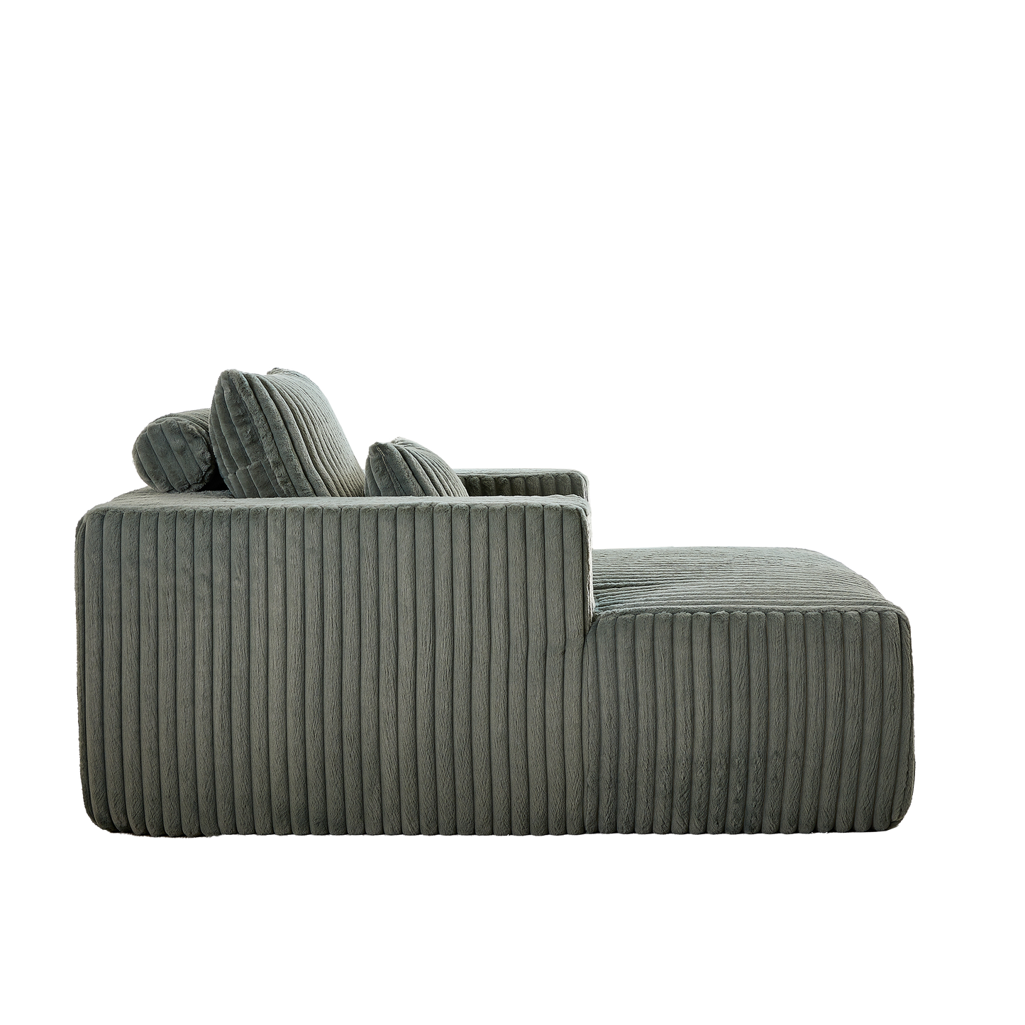 62.5-Inch Corduroy Sponge Sofa Lounge Chair,No Assembly Required,Fluffy Modern Sleeper Chair for Indoor Living Room