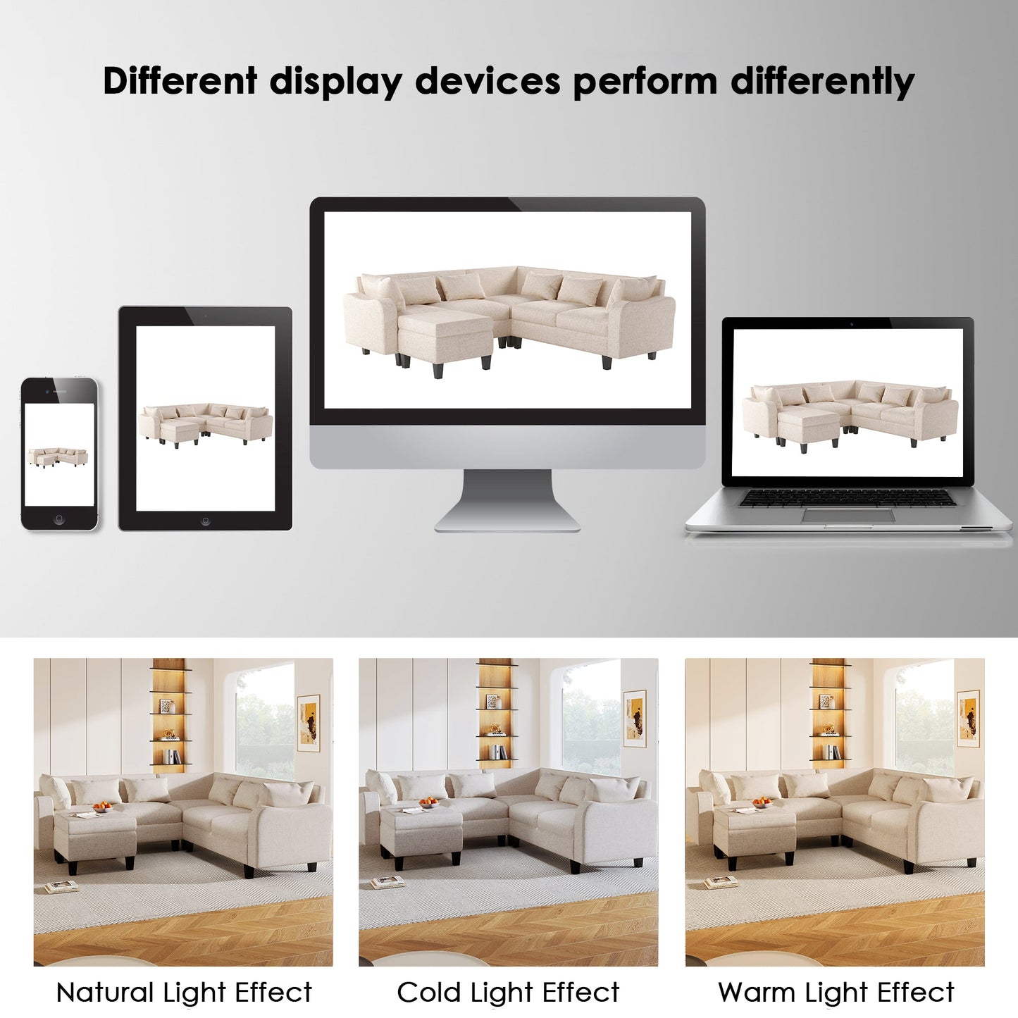 87" Modern Sectional Sofa With Coffee Table,6-Seat Couch Set With Storage Ottoman,Various Combinations,L-Shape Indoor
