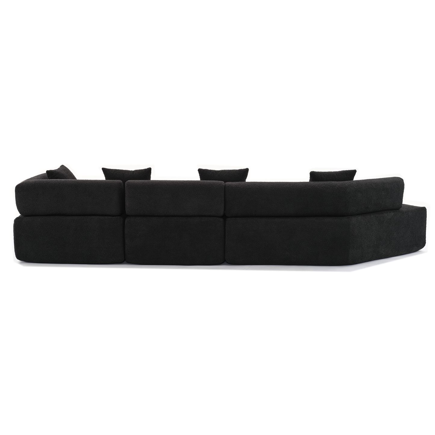 Modern Minimalist 140" L-Shape Couch ,No Assembly Required,Boucle,Modular Sofa ,Couch With Chaise,Free Combination Foam