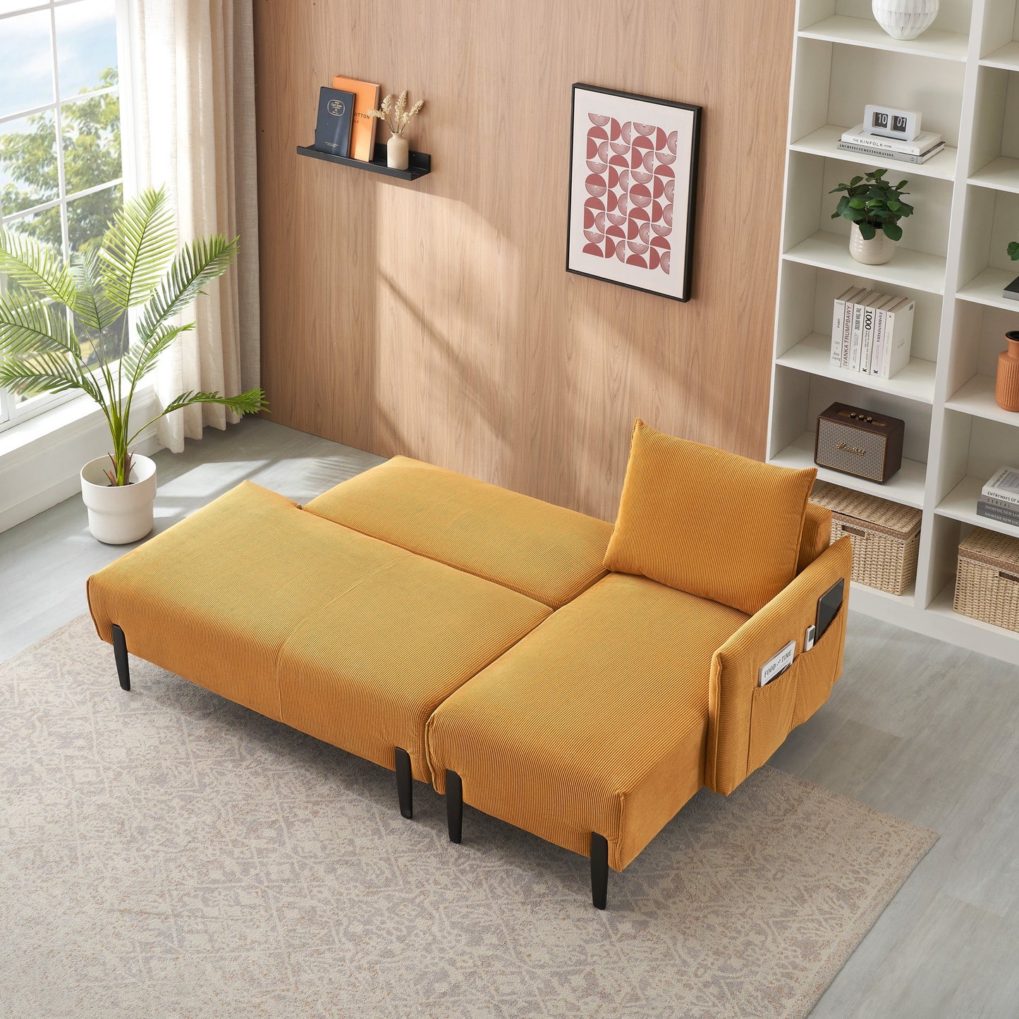 79.50 Inches Long, Velvet Sofa Fabric, With Three Matching Pillows and Spacious and Comfortable Seats