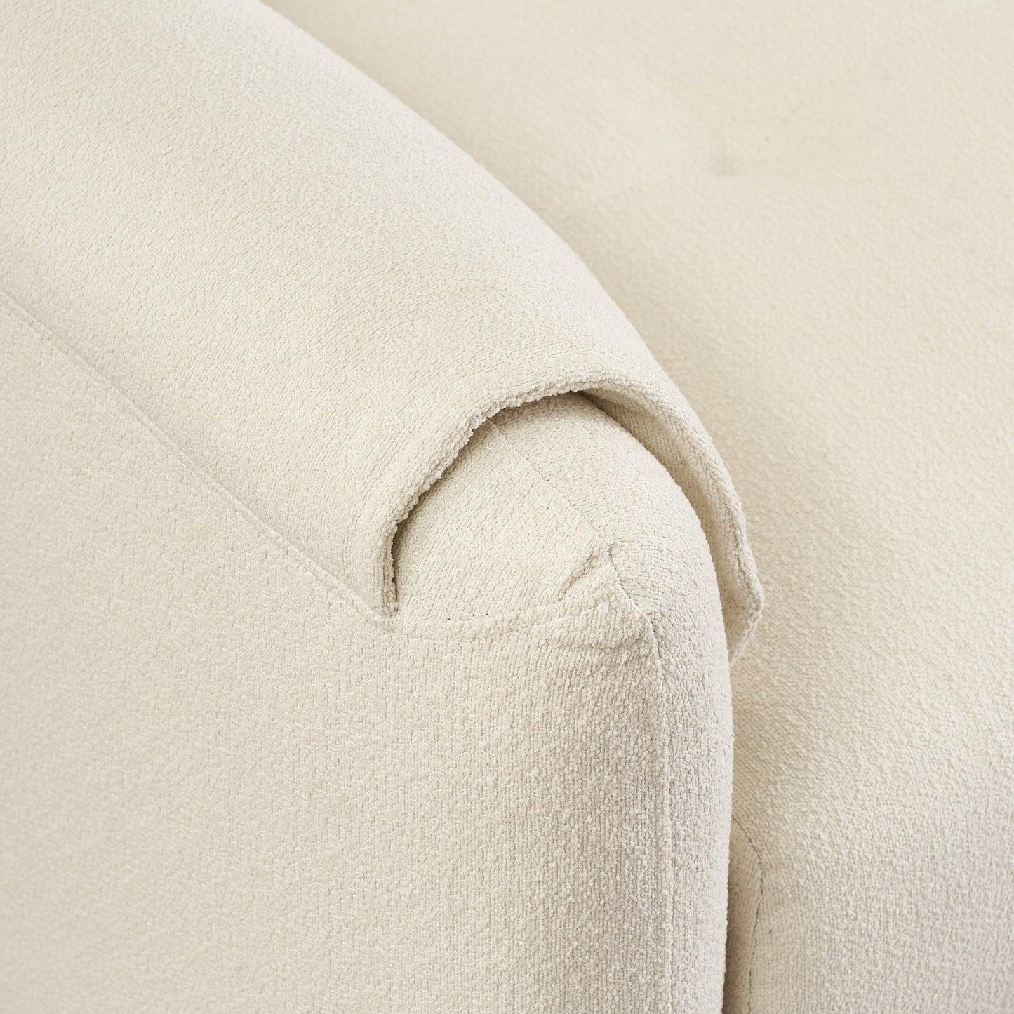 79.50 Inches Long, Teddy Cotton Linen Sofa Fabric, With Metal Conical Long Legs, Metal Strip Matching, Stylish