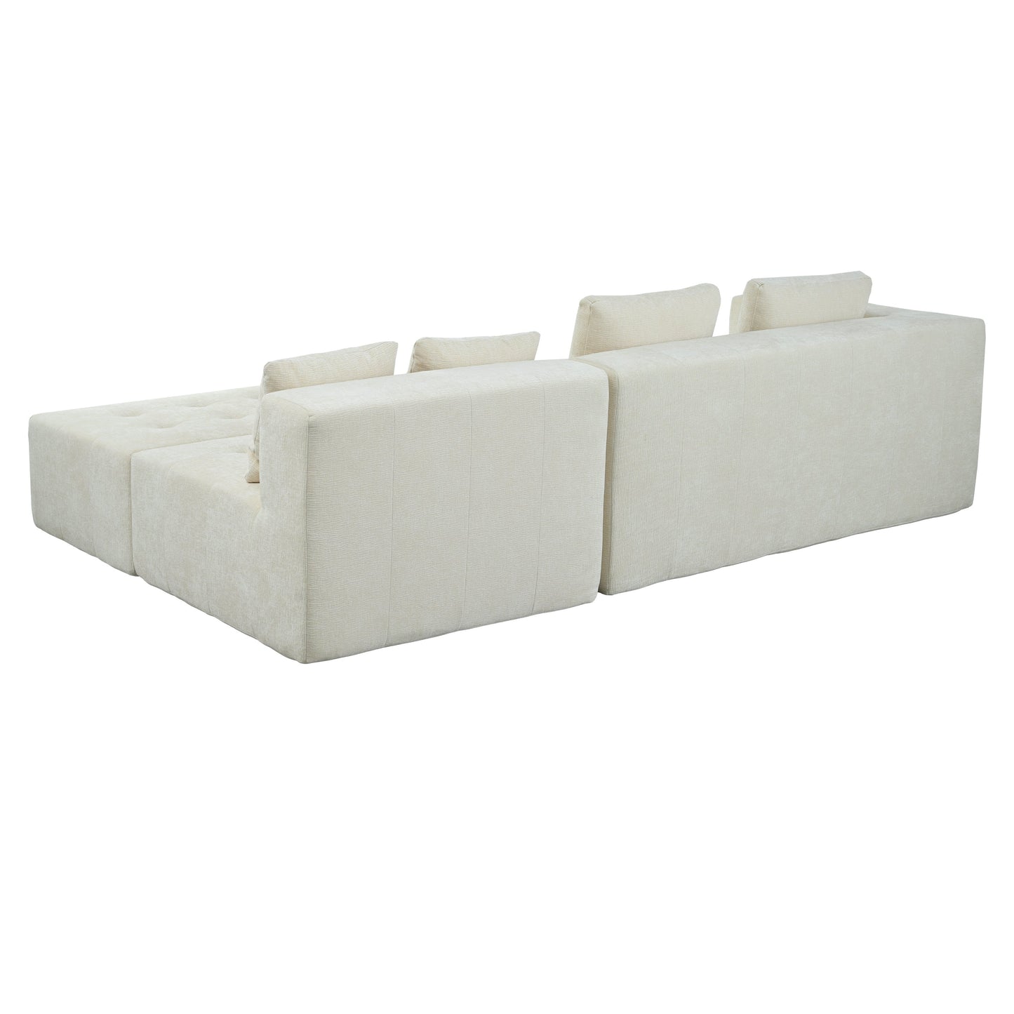 Modern Large Removable Modular Sofa, 3-Piece Set With Free Combination, Includes 4 Cushions, Ideal for Living Room, Bedroom