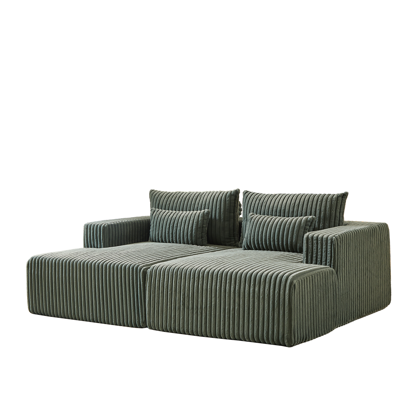 87" Oversized Sectional Lounge Chaise ,No Assembly Required,Cloud Plush Loveseat With Reclining Sofa Bed,Fluffy Modern