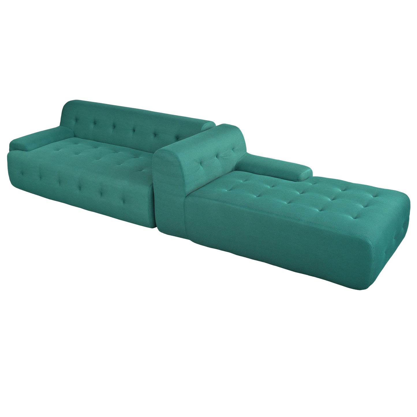 Modern Large L-Shaped Modular Sofa, Minimalist Style, 2-Piece Set With Free Combinations, Suitable for Living Rooms