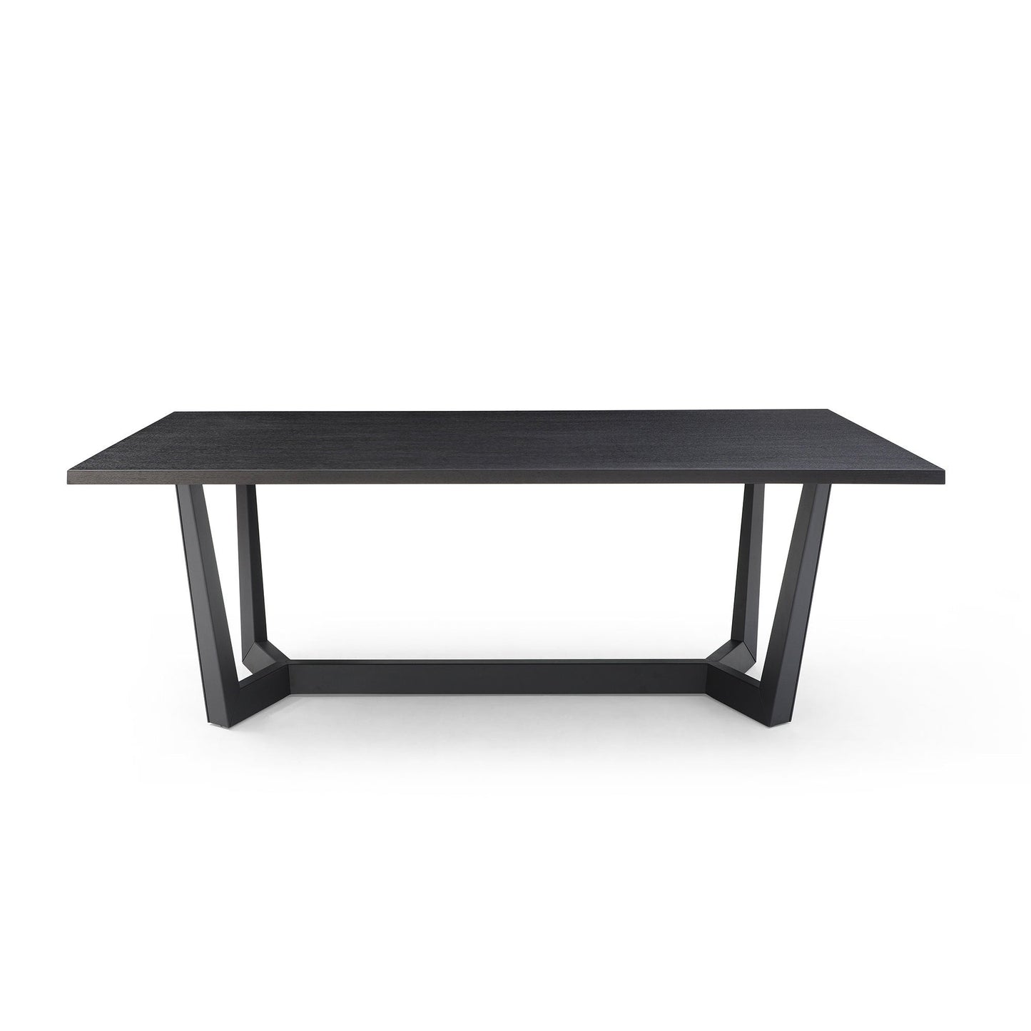 Rectangular MDF Dining Table Mid Century Modern for Dining Room Balcony Cafe Bar Conference Matt Black