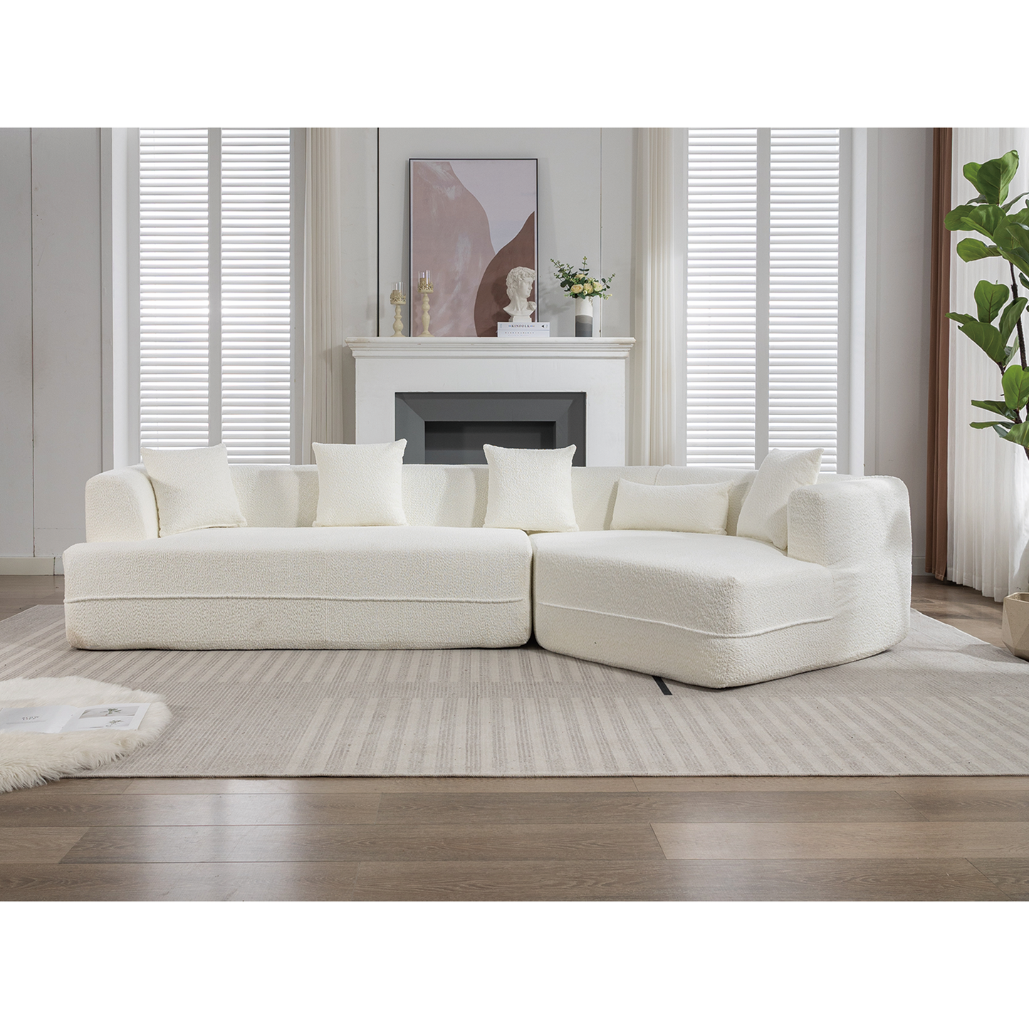 Modular Sofa , Modern Minimalist Style Sofa, Upholstered , Free Combination, Round Fiber Fabric, Anti-Wrinkle Fabric
