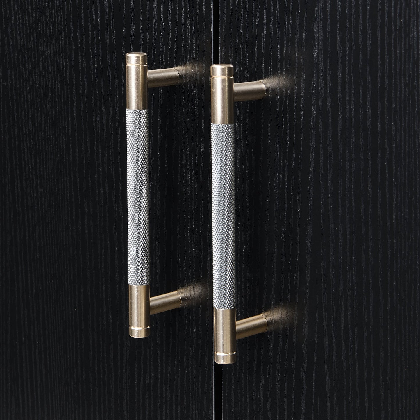 Distinctive Features of Four-Door Sideboard With Metal and Cross-Leg Design,Suitable for Living Rooms,Entrance and Study