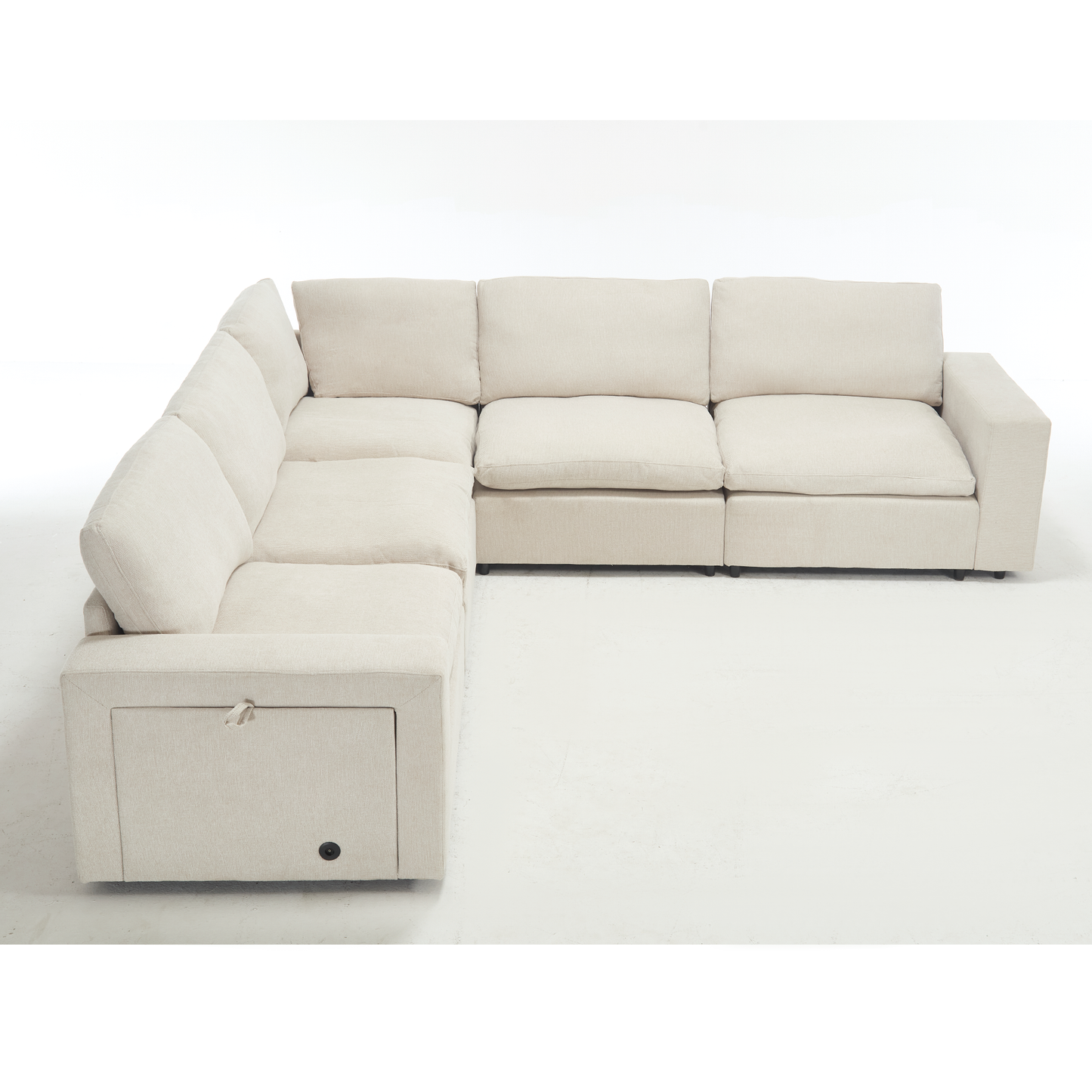 Sectional Couches for Living Room,Modular Couch,Wireless Charging Port & Cup Holders,5-Seat ,DIY Combination,L-Shaped Sofa