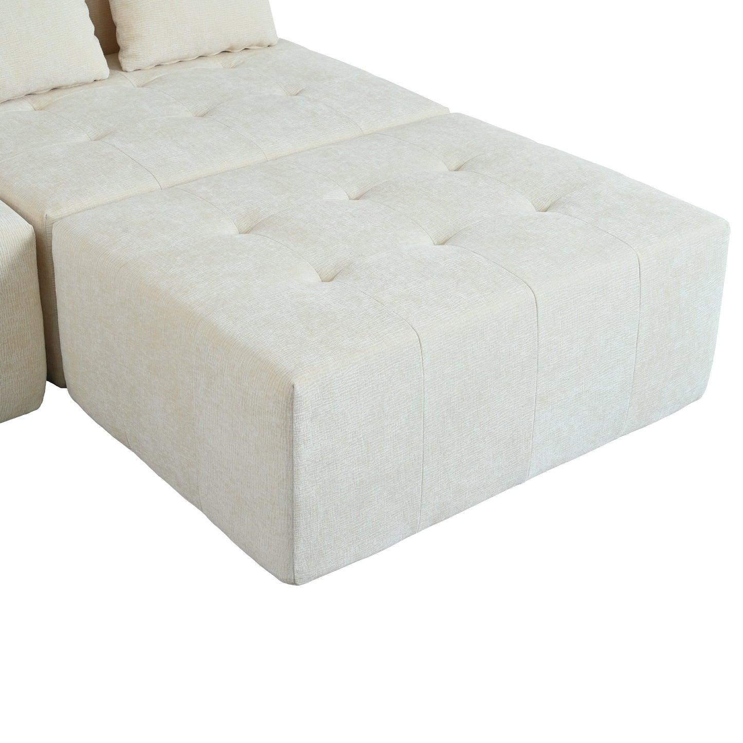 Modern Large Removable Modular Sofa, 3-Piece Set With Free Combination, Includes 4 Cushions, Ideal for Living Room, Bedroom