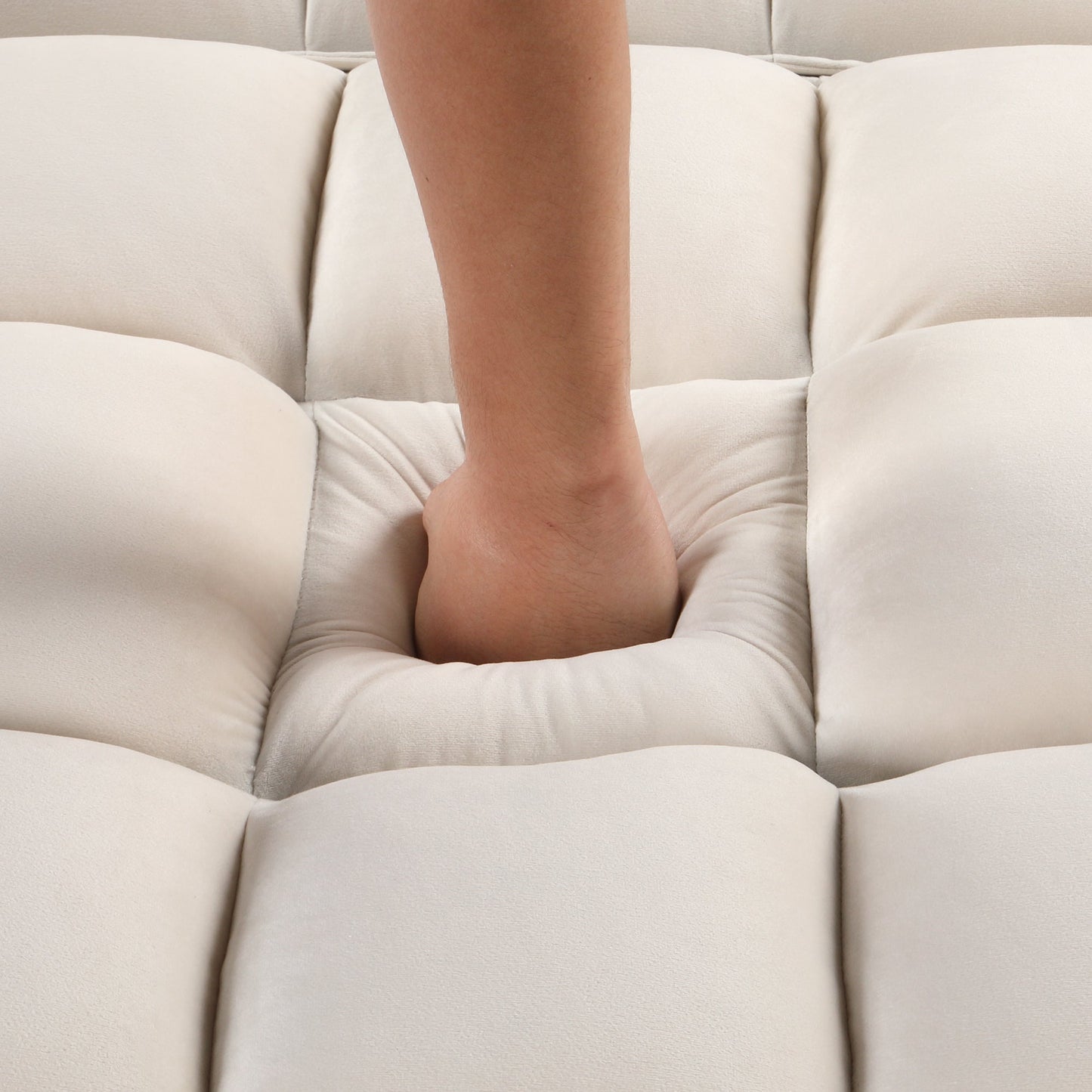 55.3" 4-1 Multi-Functional Sofa Bed With Cup Holder and USB Port for Living Room or Apartments Milky White