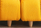 90 Inches Long, Teddy Sofa Fabric, With Spacious and Comfortable Seats, for Apartment Office Living Room -Yellow