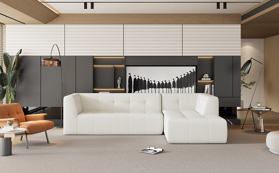 112.2*74" Modular Modular Combination Living Room Sofa Set, Modern Minimalist Sofa, Living Room Upholstered Sofa Bed