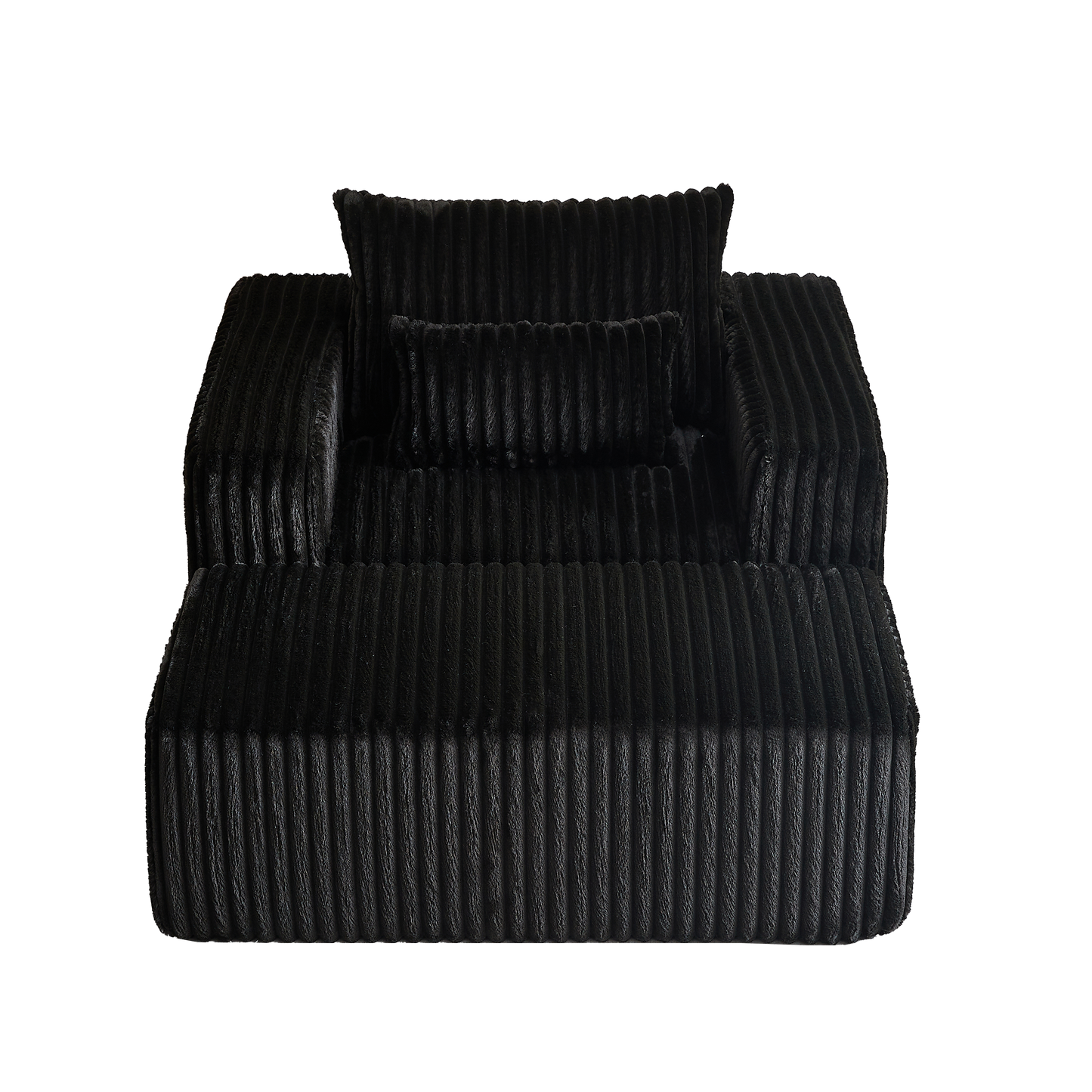 62.5-Inch Corduroy Sponge Sofa Lounge Chair With Removable Footrest,No Assembly Required,Fluffy Modern Sleeper Chair