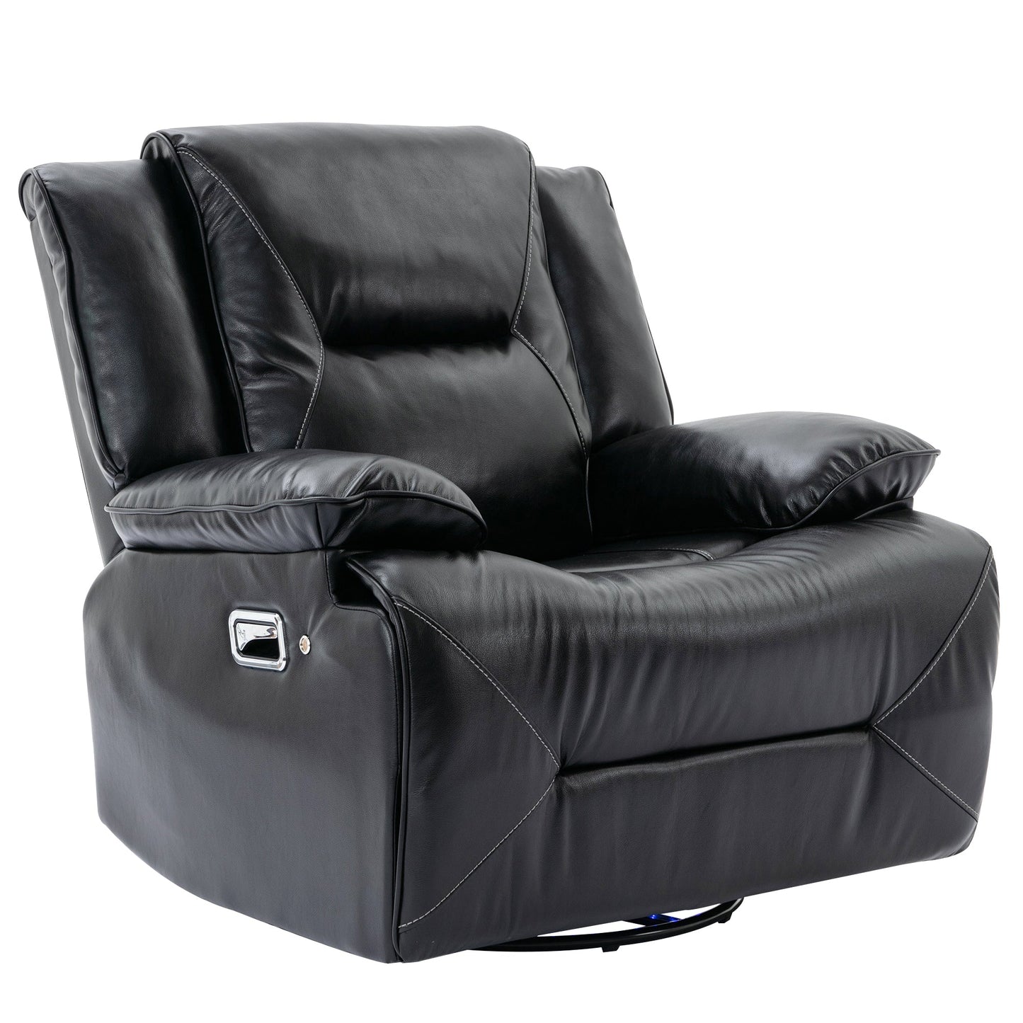 360° Swivel and Rocking Home Theater Recliner Manual Recliner Chair With a LED Light Strip for Living Room,Bedroom