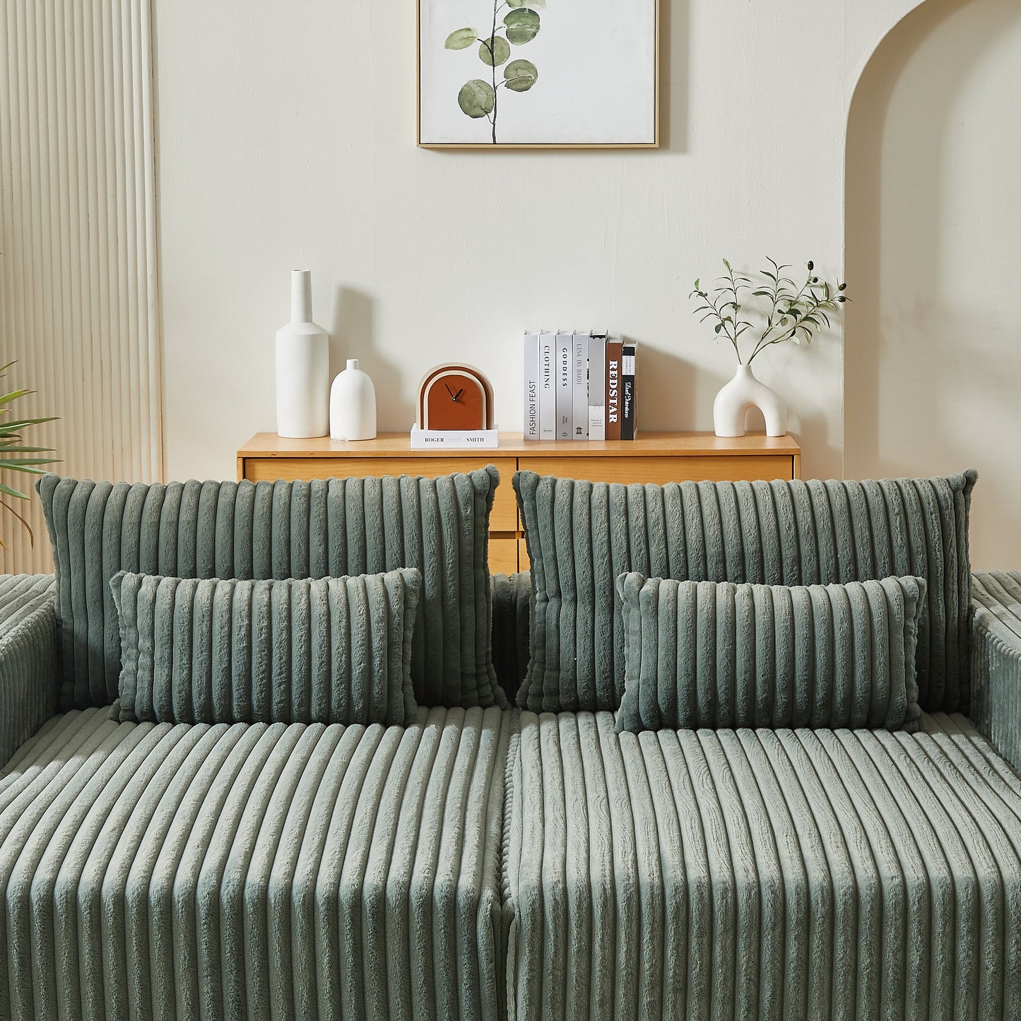 87" Oversized Sectional Lounge Chaise ,No Assembly Required,Cloud Plush Loveseat With Reclining Sofa Bed,Fluffy Modern