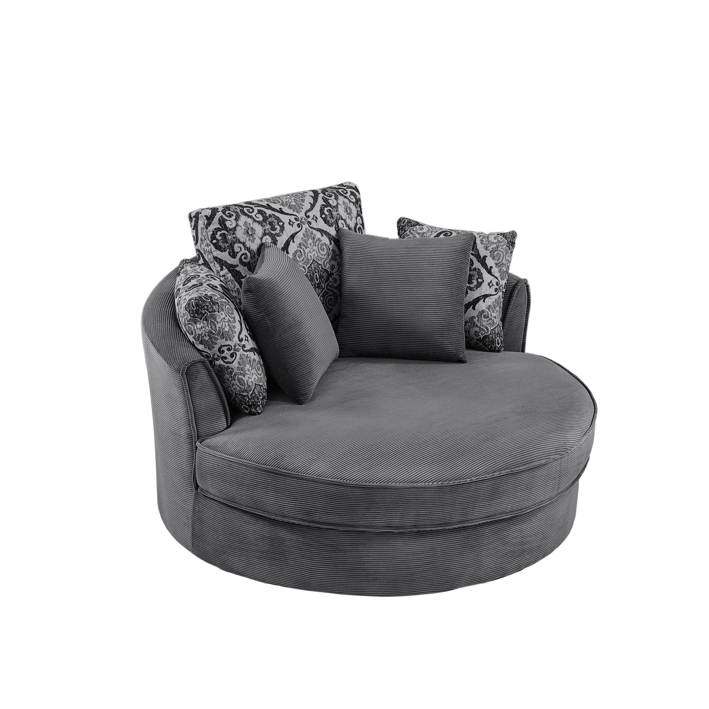 Swivel Accent Barrel Chair With 5 Movable Pillow 360 Degree Swivel Round Sofa Chair for Living Room,Bedroom, Hotel