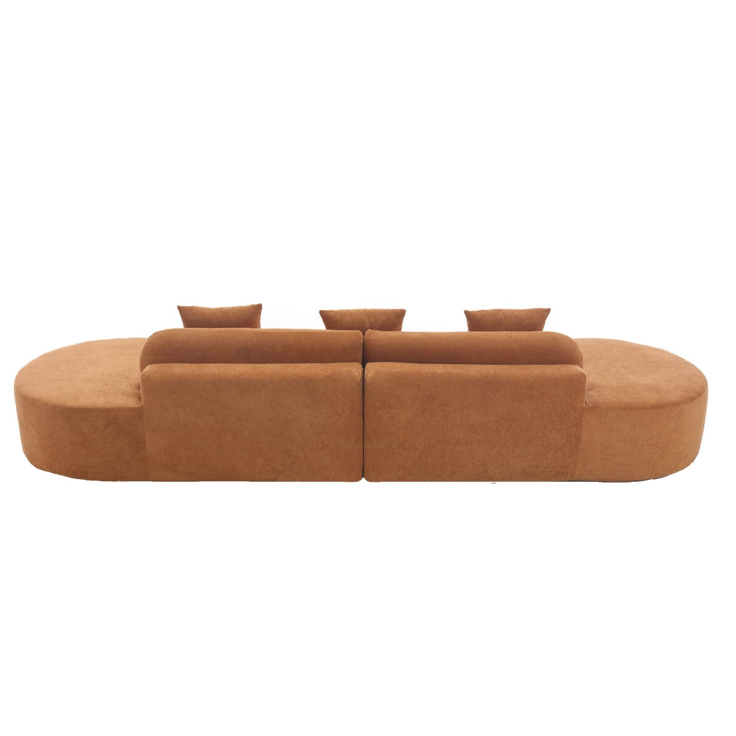 Modern Curved Combination Sofa, Terrycloth Fabric Sofa, Minimalist Sofa in Living Room, Apartment, No Assembly Required