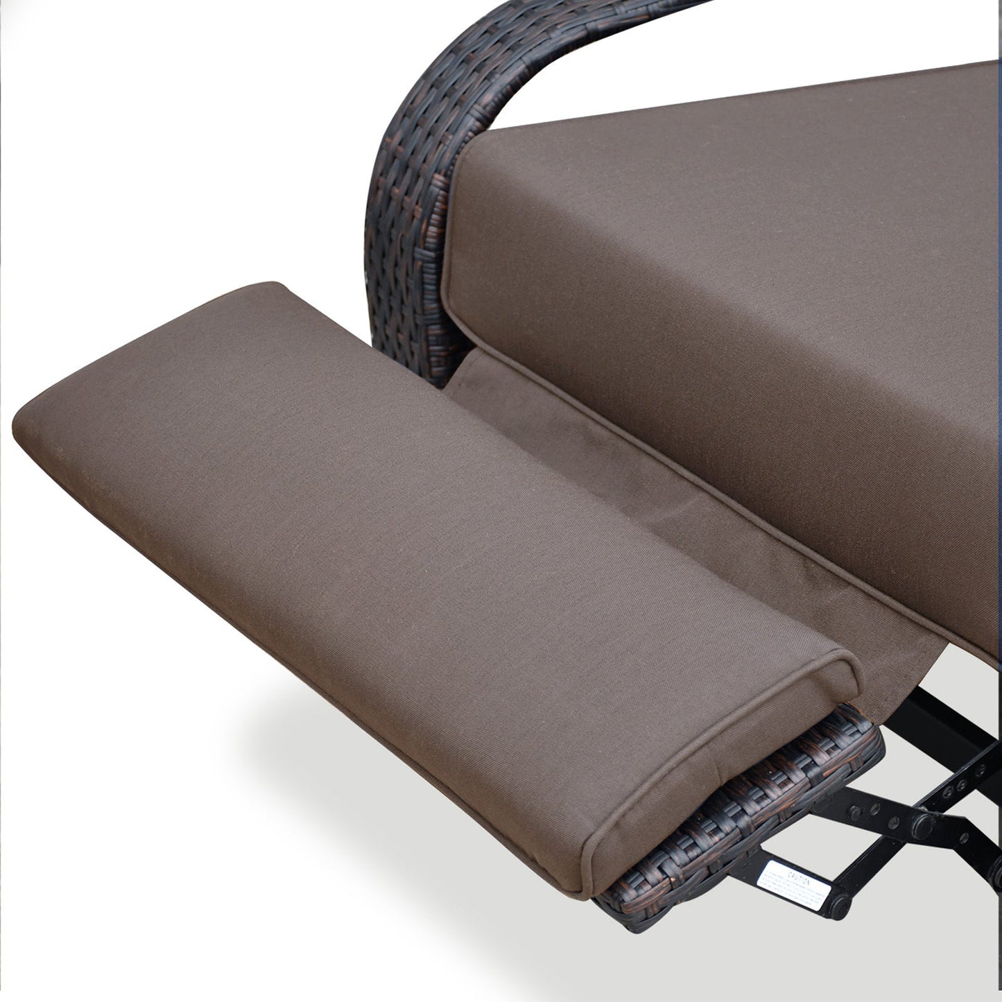 Outdoor Recliner Chair; Automatic Adjustable Wicker Lounge Recliner Chair With 5.12'' Thicken Cushion