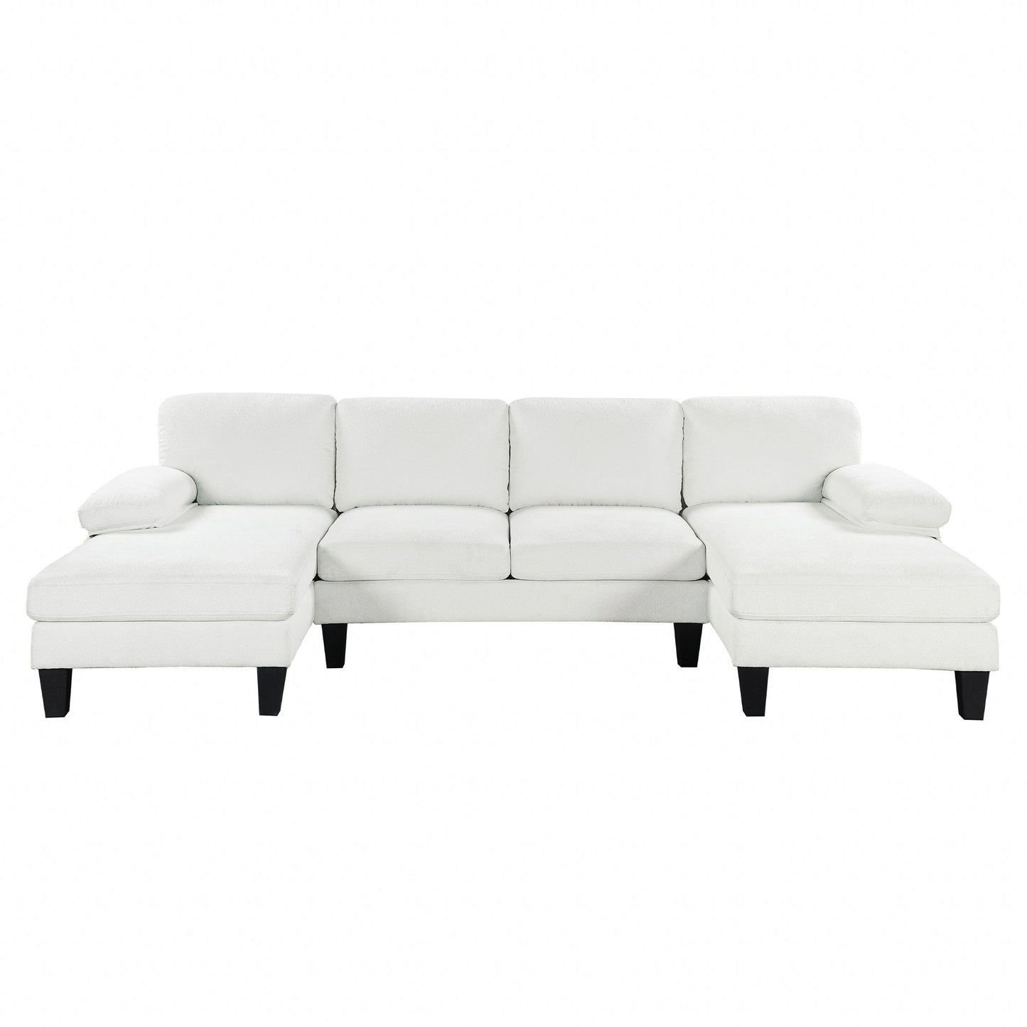 112*56" Granular Velvet Sofa,U-Shaped Couch With Oversized Seat,6-Seat Sofa Bed With Double Chaise,Comfortable and Spacious