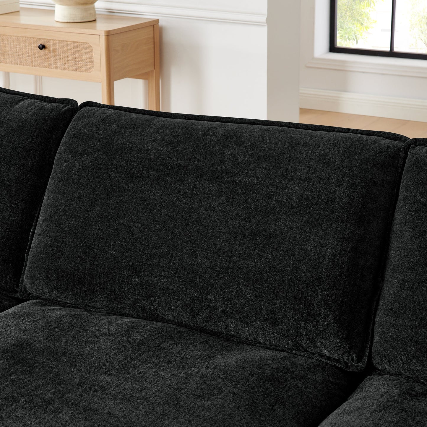 Modern Home Living Room L-Shaped Sectional Sofa Couches With Storage Ottoman, Convertible Oversized 4 Seater Couch