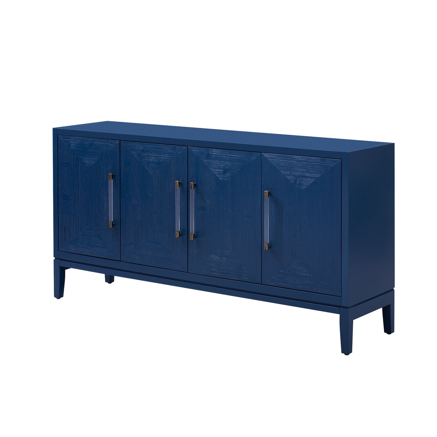 Versatile Four-Door Sideboard With Brushed Doors and Fir Veneer,Featuring Elegant Handles,Perfect for Various Spaces
