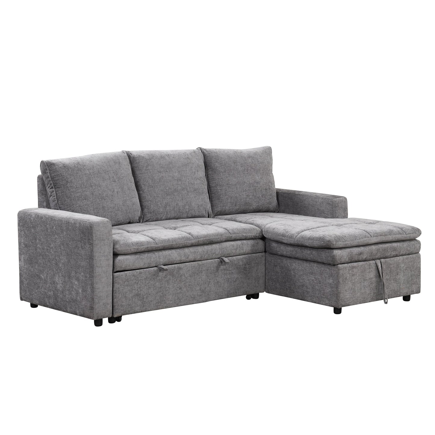 Soft Upholstered Sectional Sofa Bed With Storage Space, Suitable for Living Rooms and Apartments