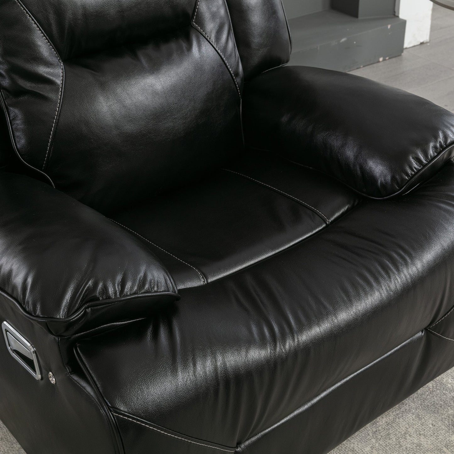 360° Swivel and Rocking Home Theater Recliner Manual Recliner Chair With a LED Light Strip for Living Room,Bedroom
