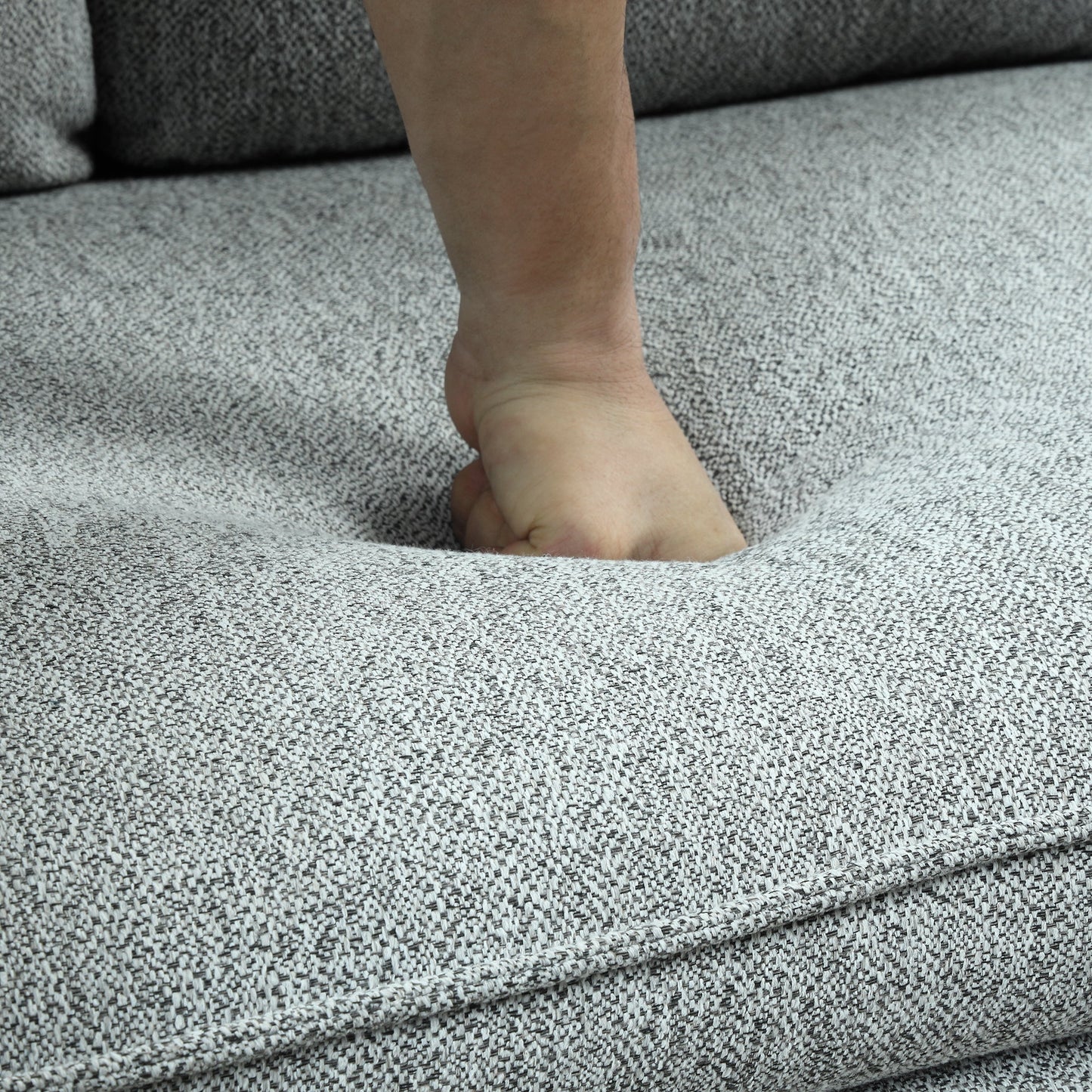 76.2" Modern Style 3 Seat Sofa Linen Fabric Upholstered Couch Furniture 3-Seats Couch for Different Spaces,Living Room