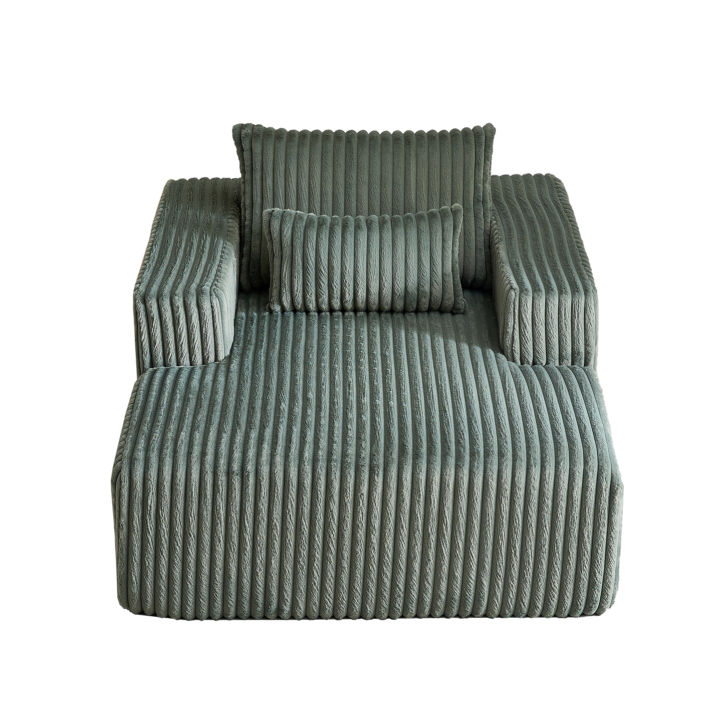 62.5-Inch Corduroy Sponge Sofa Lounge Chair,No Assembly Required,Fluffy Modern Sleeper Chair for Indoor Living Room