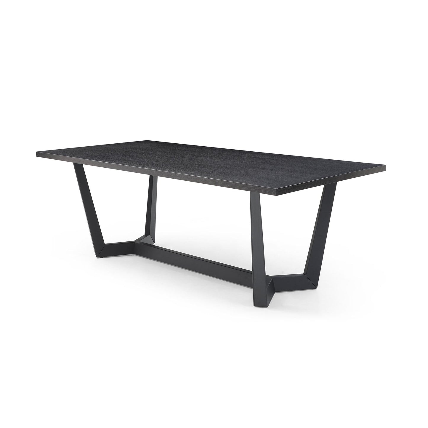 Rectangular MDF Dining Table Mid Century Modern for Dining Room Balcony Cafe Bar Conference Matt Black
