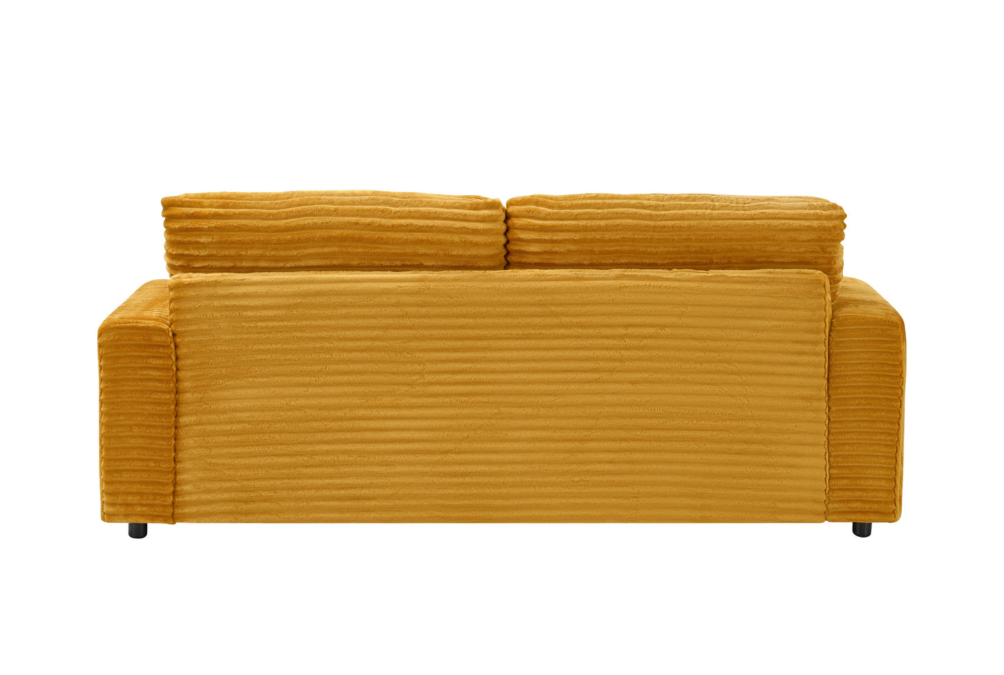 82 Inches Orange Corduroy Sofa, Two Storage Feet +4 Throw Pillows, Create a Living Room, Office Fashion New Darling