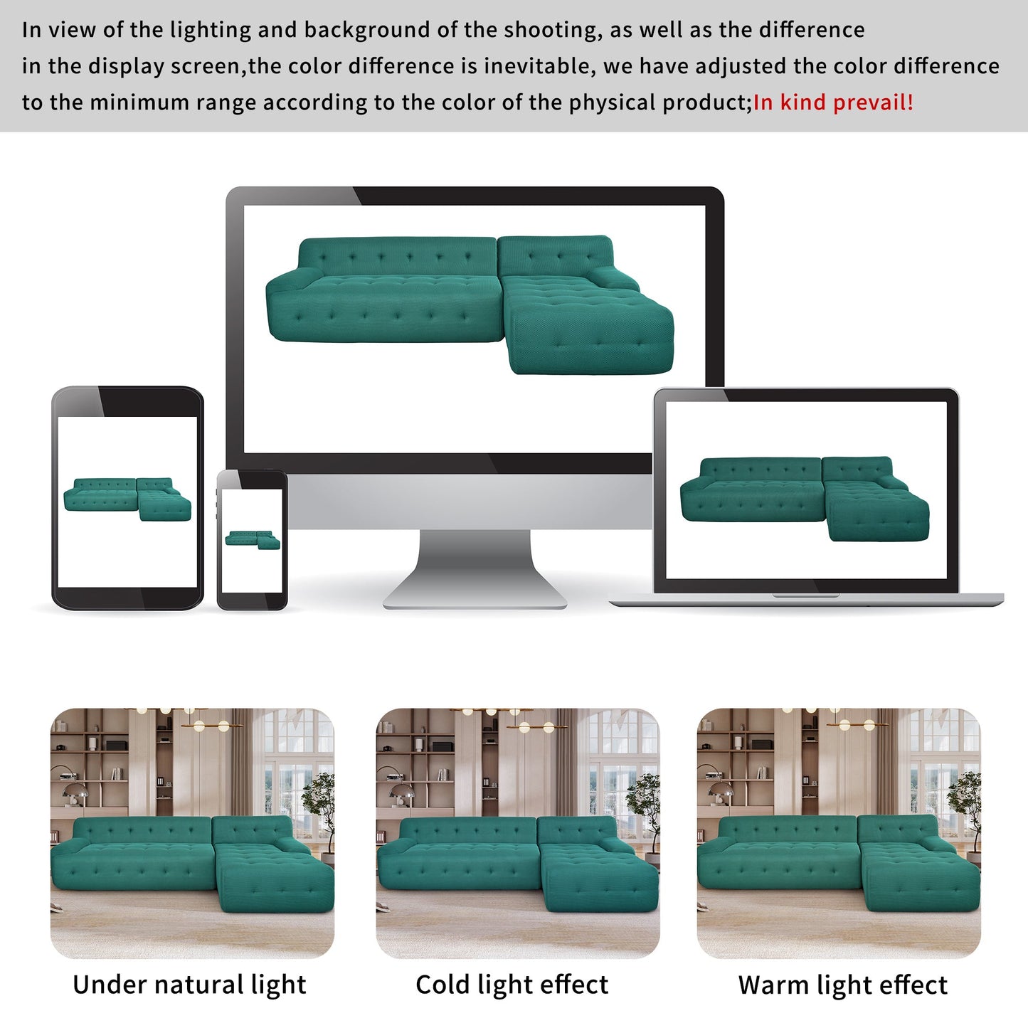 Modern Large L-Shaped Modular Sofa, Minimalist Style, 2-Piece Set With Free Combinations, Suitable for Living Rooms