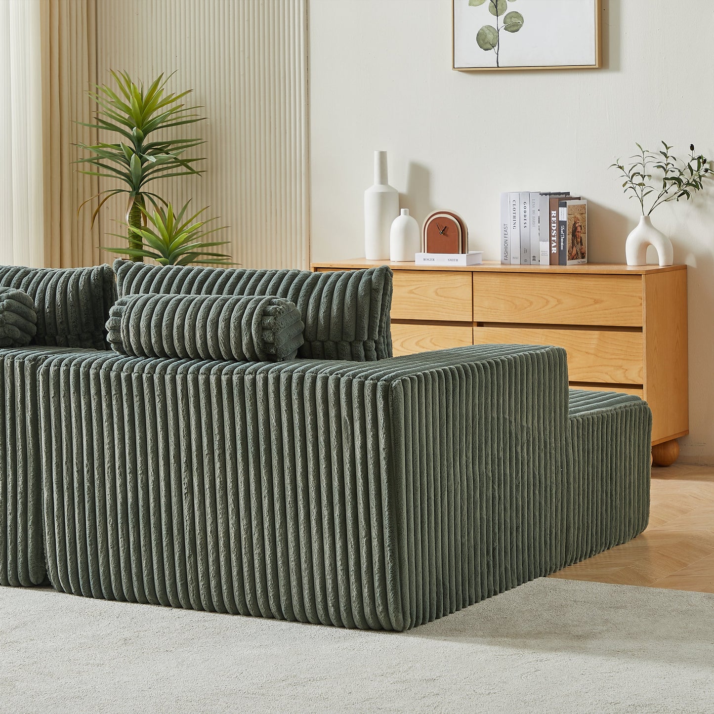 87" Oversized Sectional Lounge Chaise ,No Assembly Required,Cloud Plush Loveseat With Reclining Sofa Bed,Fluffy Modern