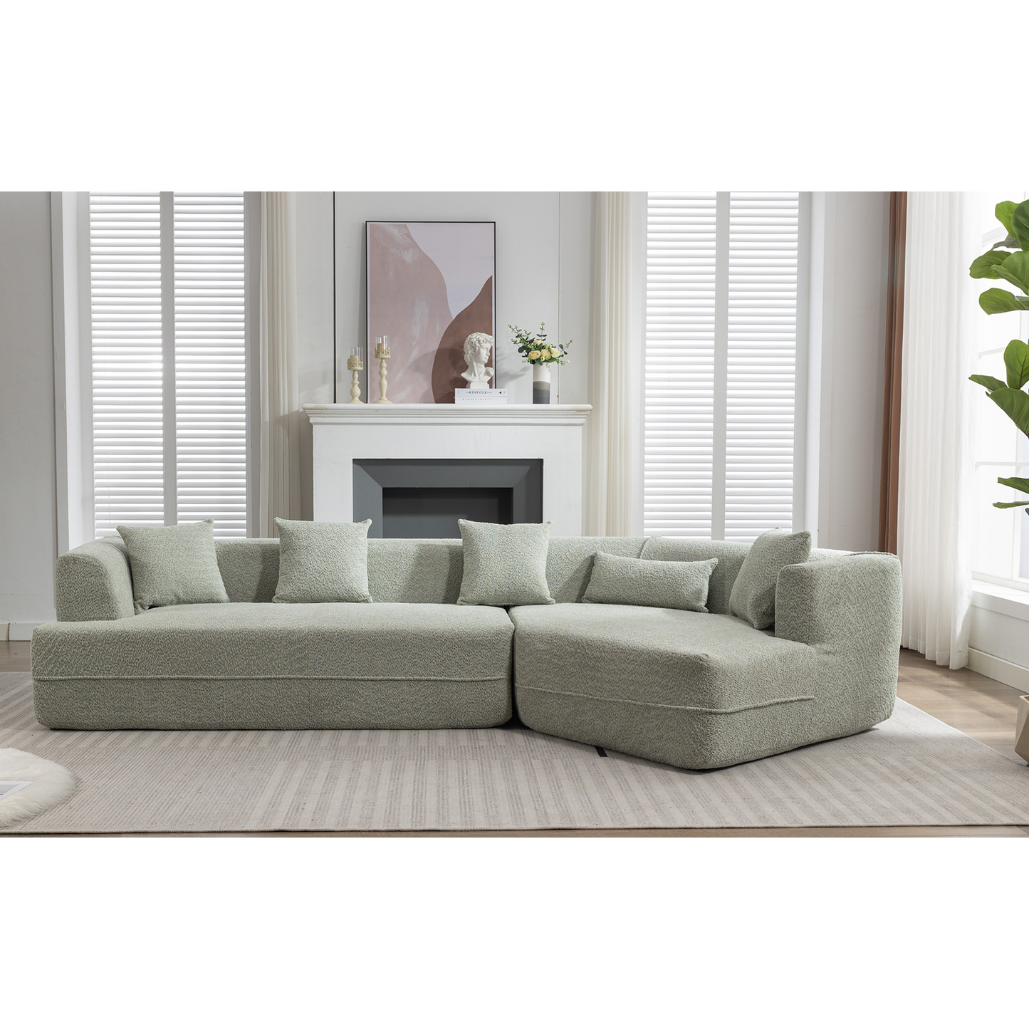 Modular Sofa , Modern Minimalist Style Sofa, Upholstered , Free Combination, Round Fiber Fabric, Anti-Wrinkle Fabric