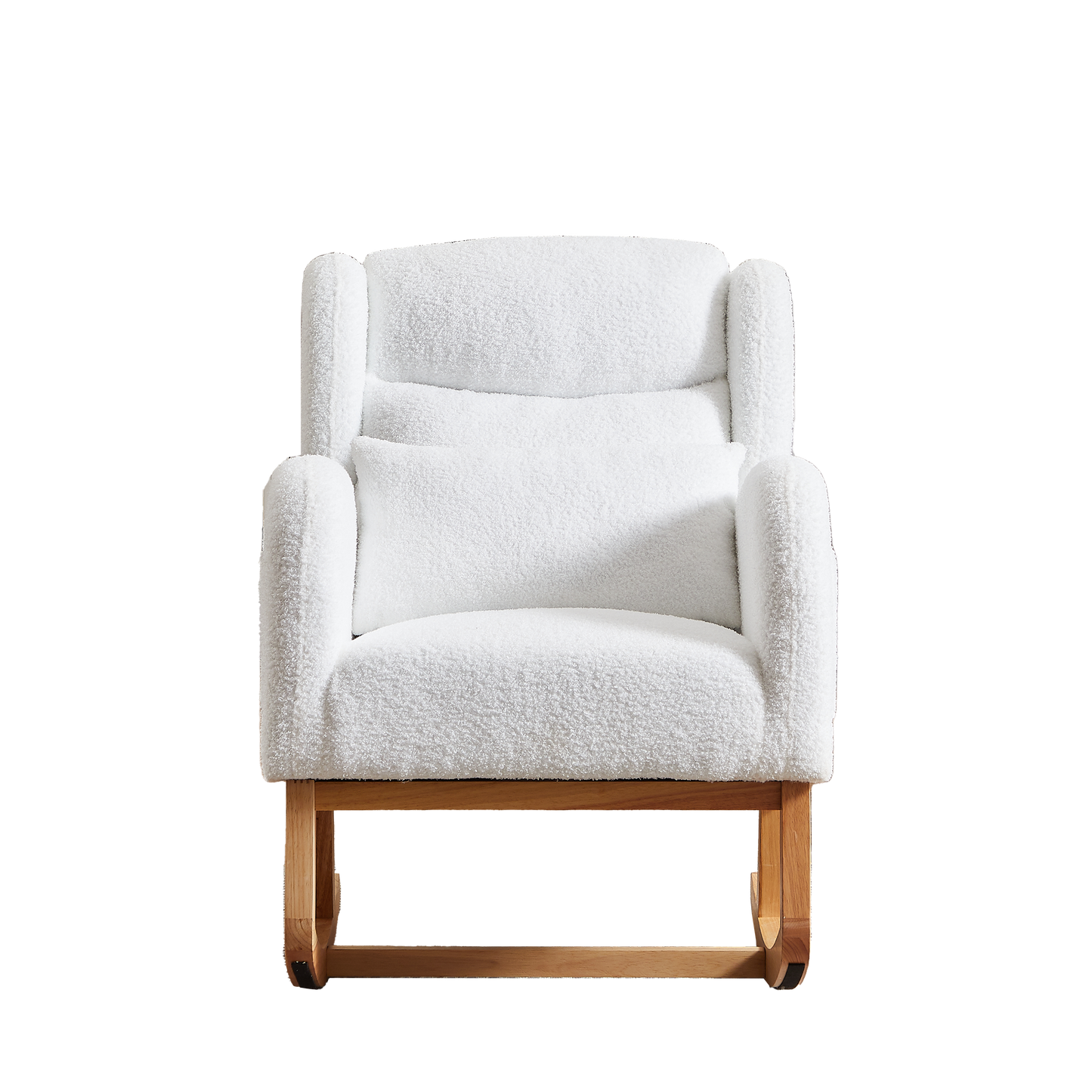 Modern Accent High Backrest Living Room Lounge Arm Rocking Chair, Two Side Pocket