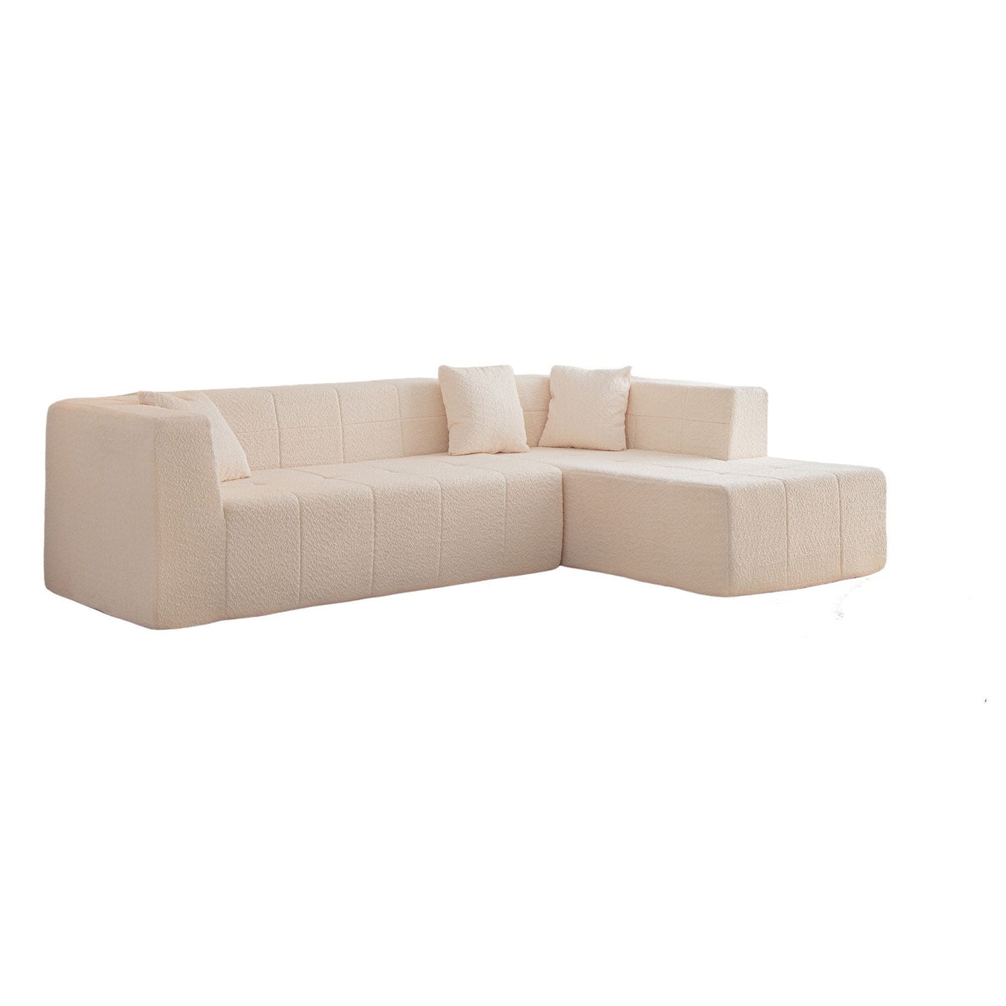 105.5" Modular L-Shaped Sectional Floor Couch, Deep Seat Tufted Comfy Sofa Set With Chaise for Living Room