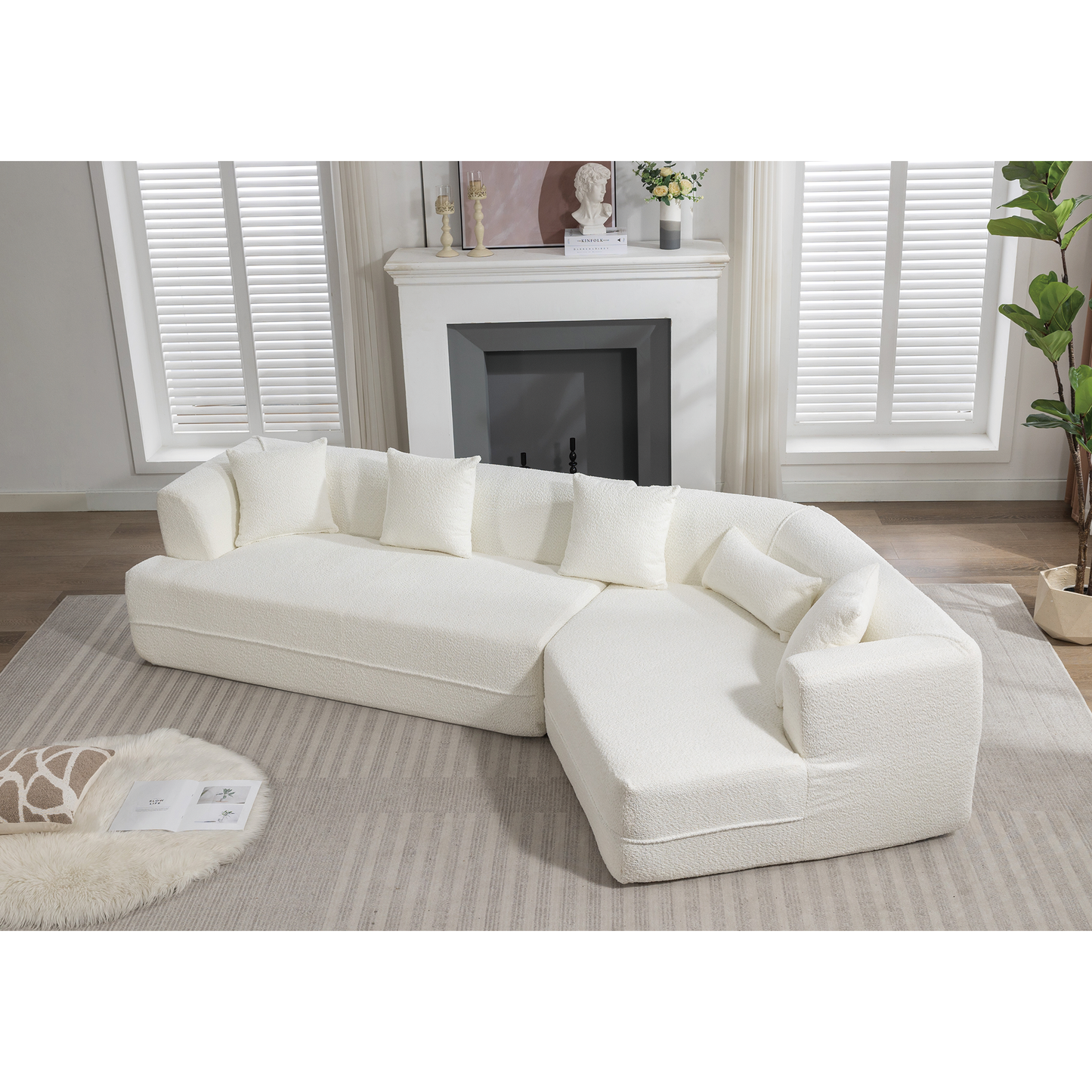 Modular Sofa , Modern Minimalist Style Sofa, Upholstered , Free Combination, Round Fiber Fabric, Anti-Wrinkle Fabric