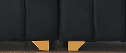 89-Inch Spring-Wrapped Cushions, 3 Flannelette Sofas, Stylish Metal Feet and 4 Throw Pillows Make for a Modern Living Room