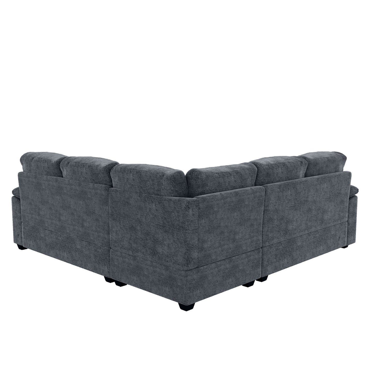 84*84" Modern Velvet Sectional Sofa Set,Large U Shaped Upholstered Corner Couch With Ottoman,Armrest Pillow