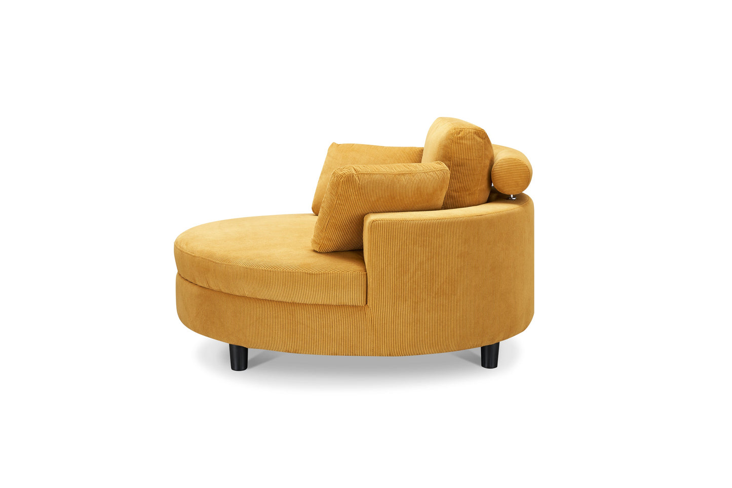 51-Inch Beige Corduroy Sofa With Two Throw Pillows and a Waist Pillow With an Extra Tray for Comfortable Seating
