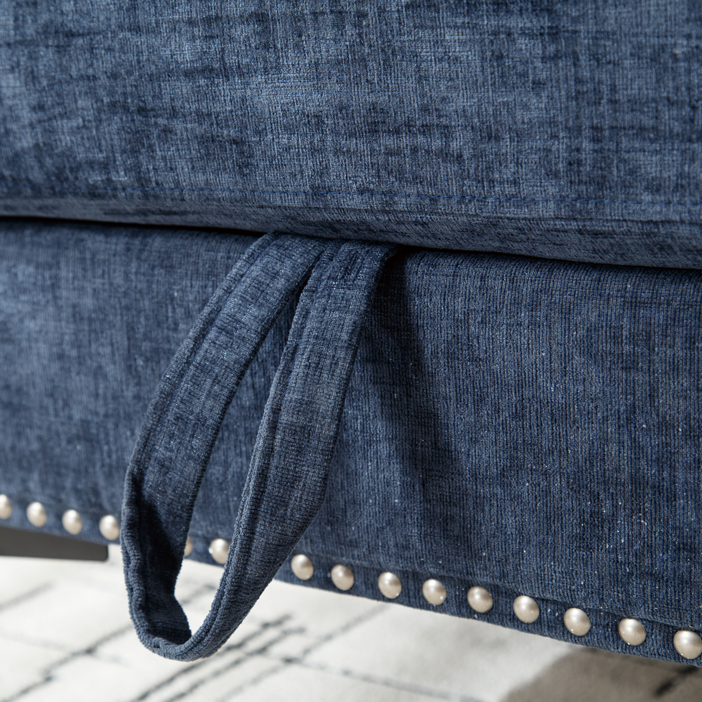 L Shaped Sectional Sofa , Convertible Storage Ottoman,Chenille ,Square Arm, Modern Tufted Couch ,3 Seater