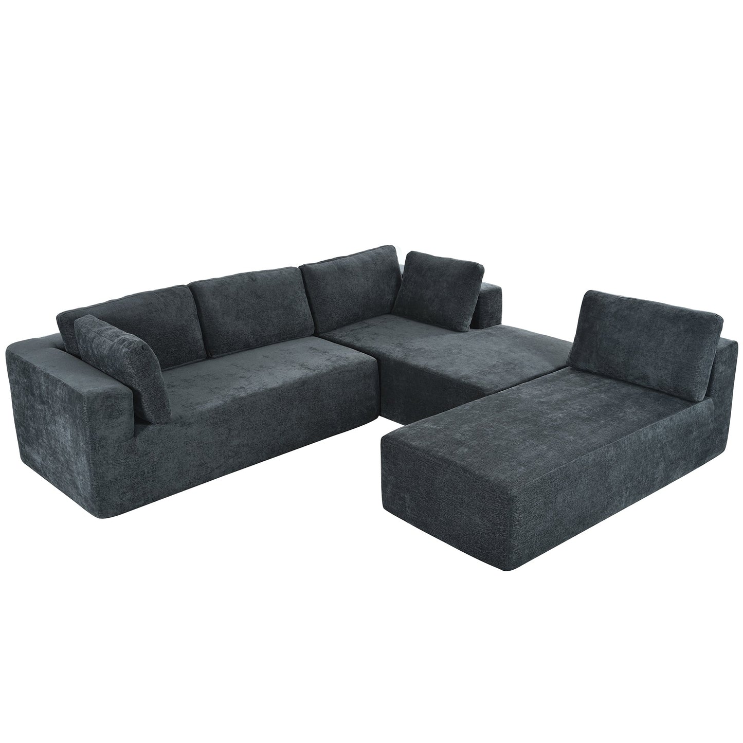 Modern Large Modular Sectional Sofa for Living Room, Bedroom, Salon, 3 Piece Free Combination