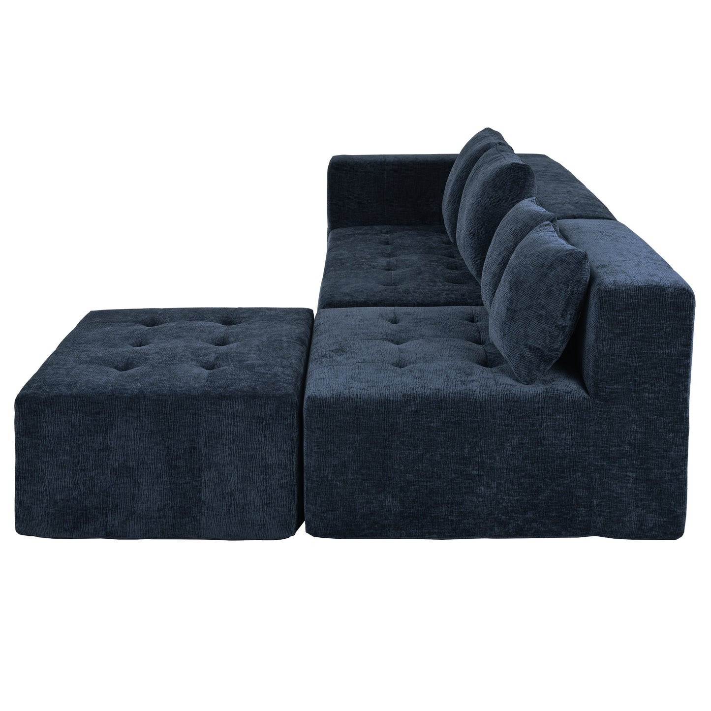 Modern Large Removable Modular Sofa, 3-Piece Set With Free Combination, Includes 4 Cushions, Ideal for Living Room